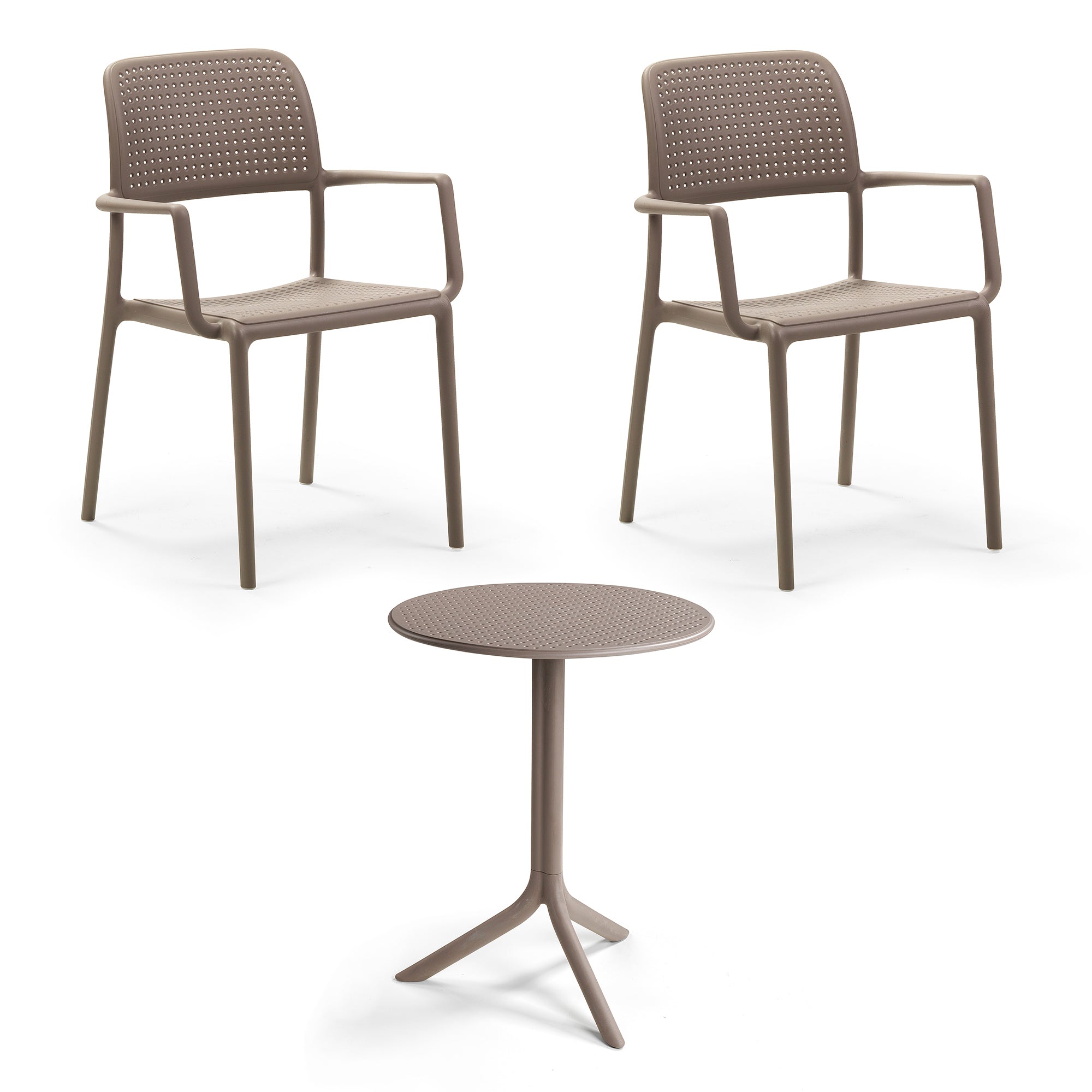 Nardi - Bora Armlehnstuhl (2x) + Step Tisch | tortora