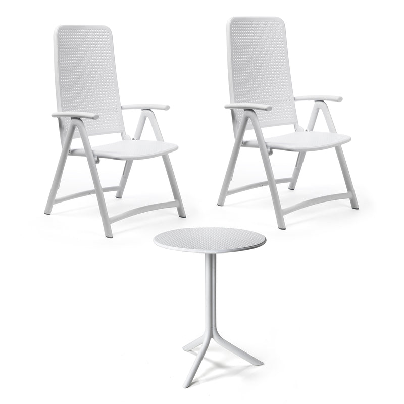 Nardi - Darsena Relax Klappsessel (2x) + Step Tisch | bianco