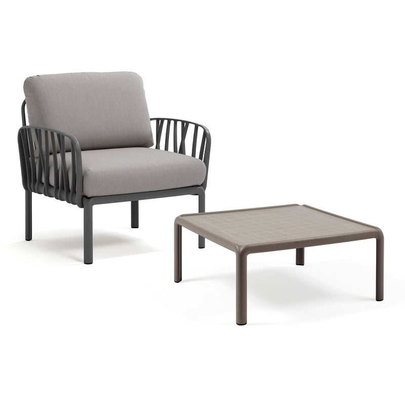 Nardi - Komodo Poltrona Sessel + Komodo Gartentisch 70 x 70 cm | 