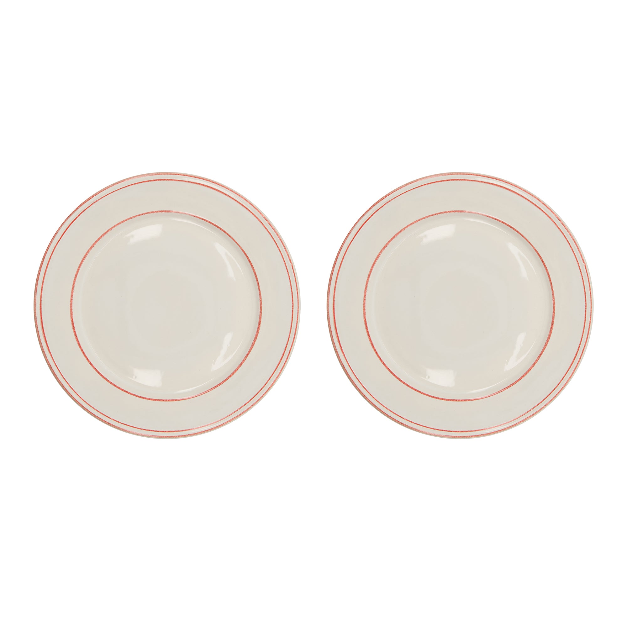 Nicolas Vahé - Bistro Teller | 2er-Set / Ø 27 cm / rot/weiß