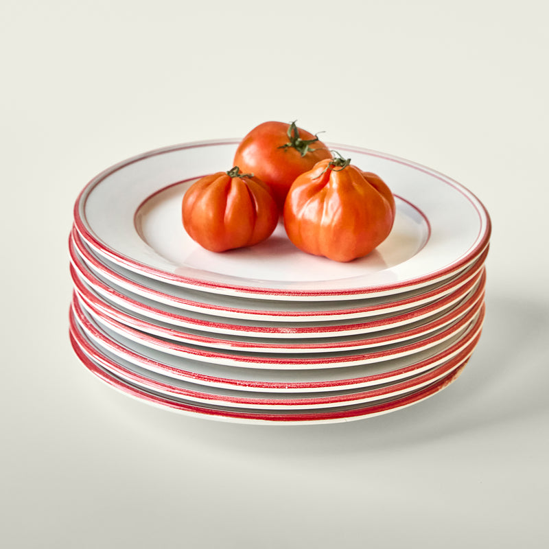 Nicolas Vahé - Bistro Teller | 2er-Set / Ø 27 cm / rot/weiß