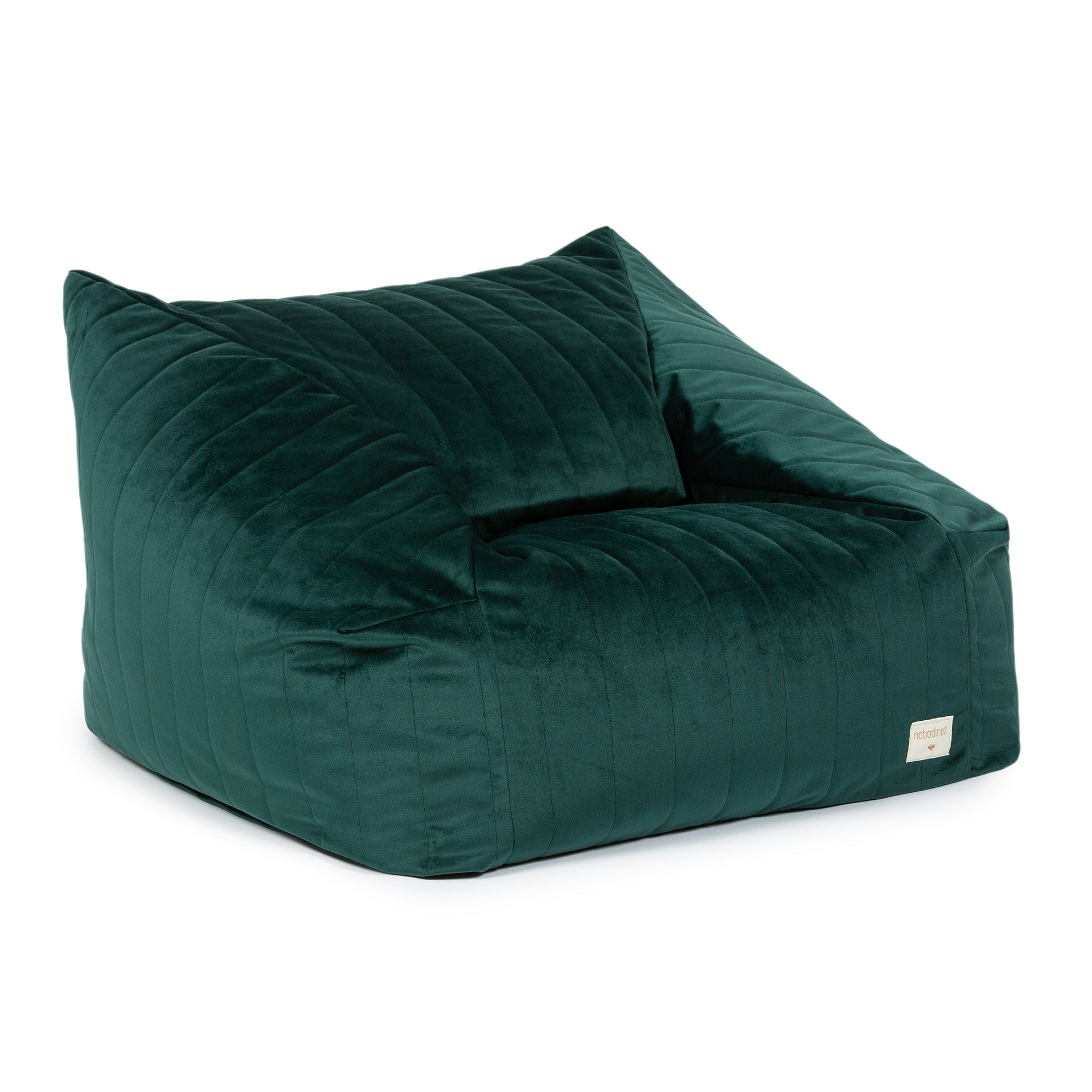 Nobodinoz - Chelsea Samt-Sitzsack | jungle green