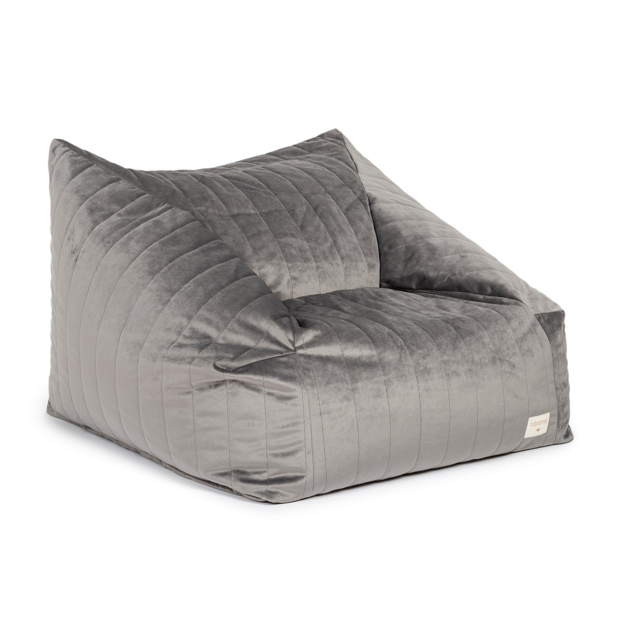 Nobodinoz - Chelsea Samt-Sitzsack | slate grey