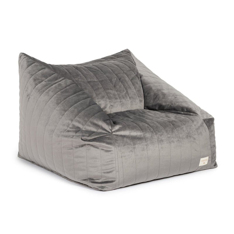 Nobodinoz - Chelsea Samt-Sitzsack | slate grey