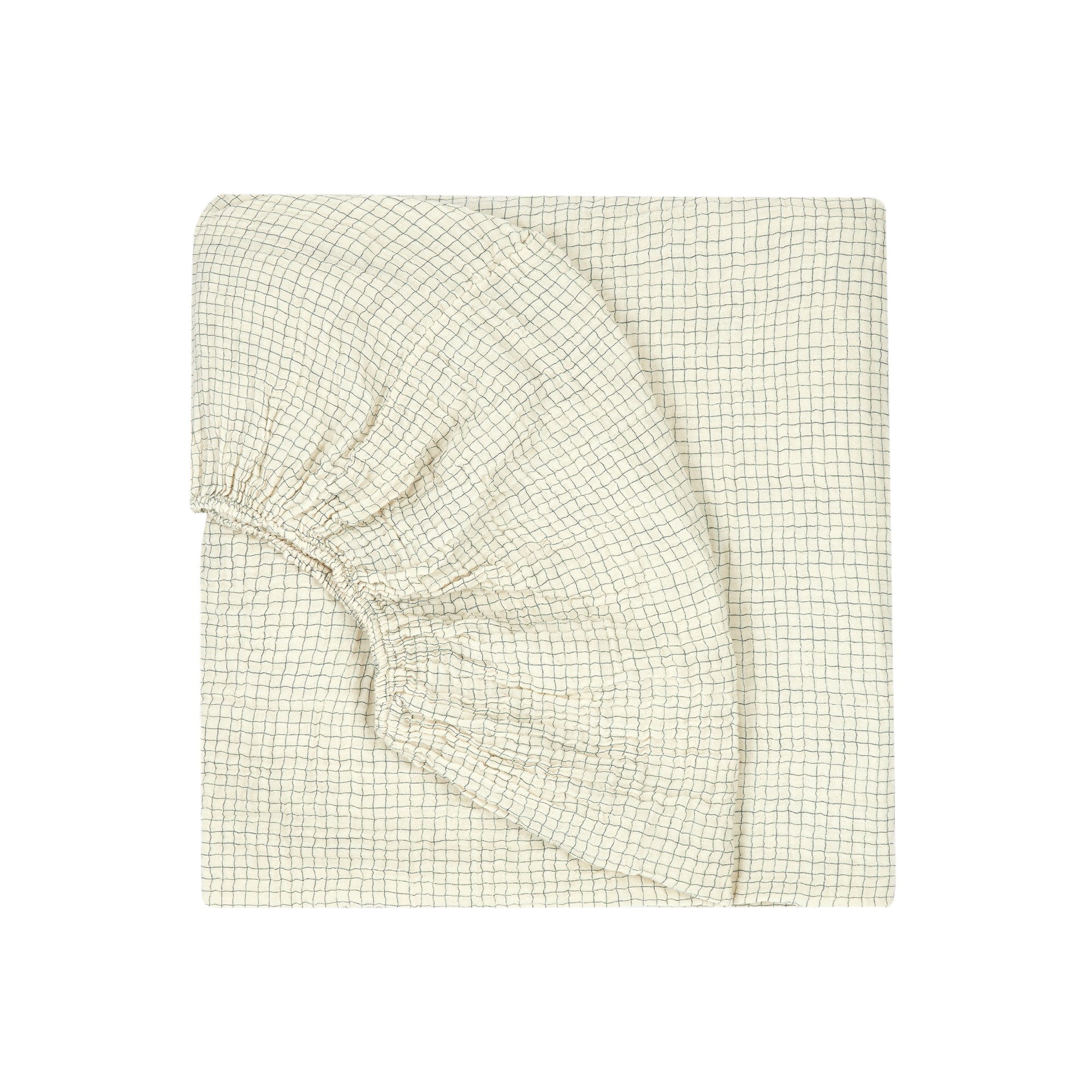 Nobodinoz - Wabi Sabi Spannbettlaken | blue grid
