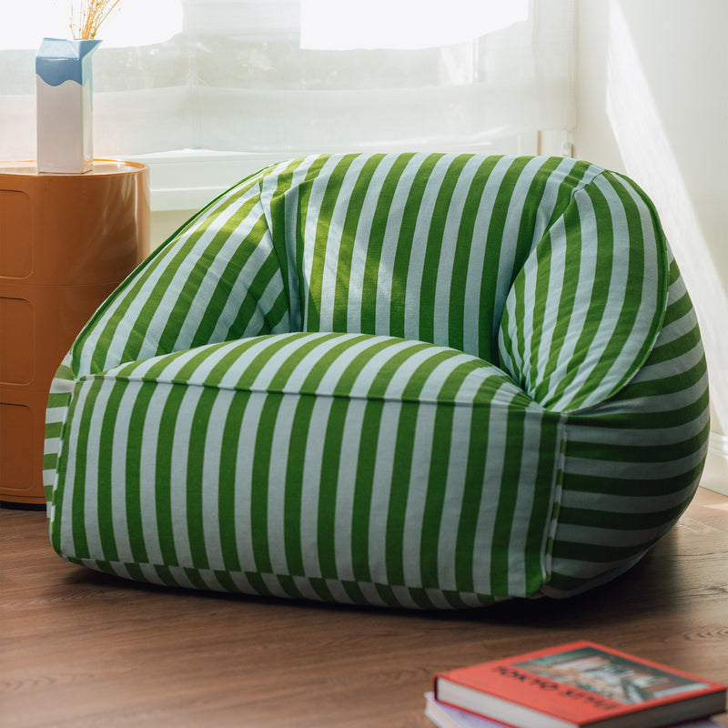 Nobodinoz - Ziggy Armchair Sitzsack (für Erwachsene) | green blue stripes