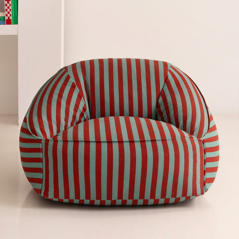 Nobodinoz - Ziggy Armchair Sitzsack (für Erwachsene) | red teal green stripes