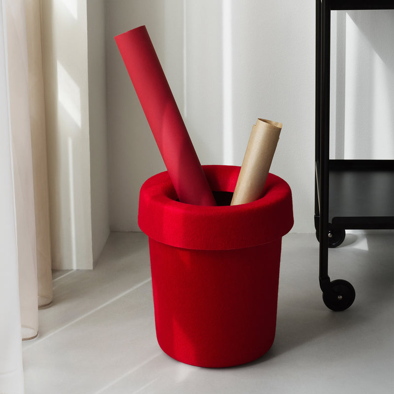 Normann Copenhagen - Hide Büroabfalleimer | bright red