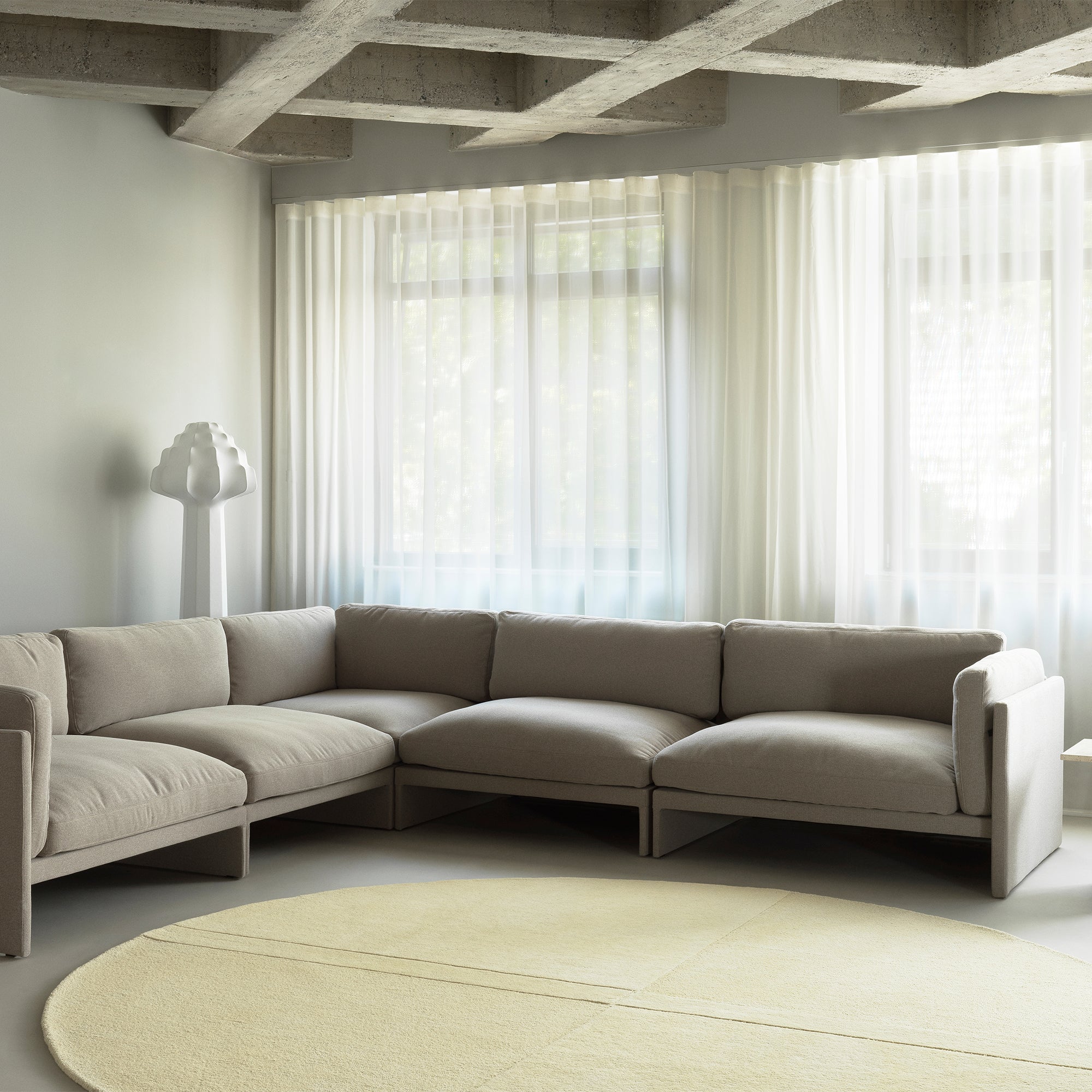 Normann Copenhagen - Level Teppich | Ø280 cm / light yellow