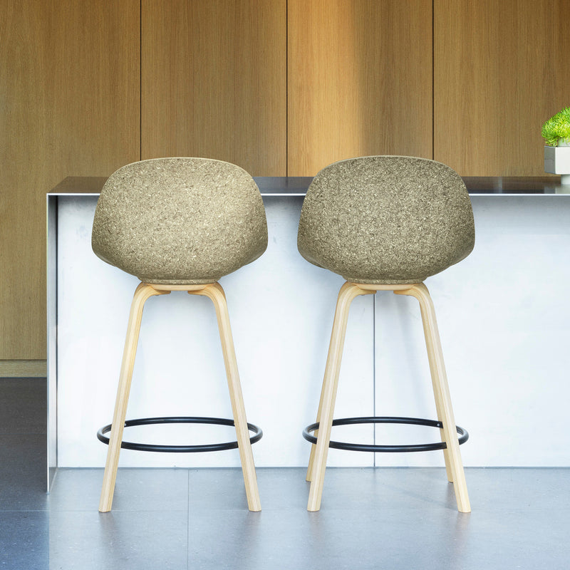Normann Copenhagen - Mat Barstuhl | Fußstütze schwarz / H 65 cm / seaweed