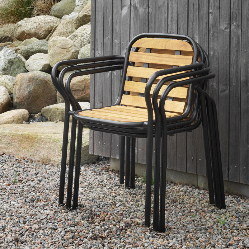 Normann Copenhagen - Vig Outdoor Armlehnstuhl | Robinie natur / schwarz