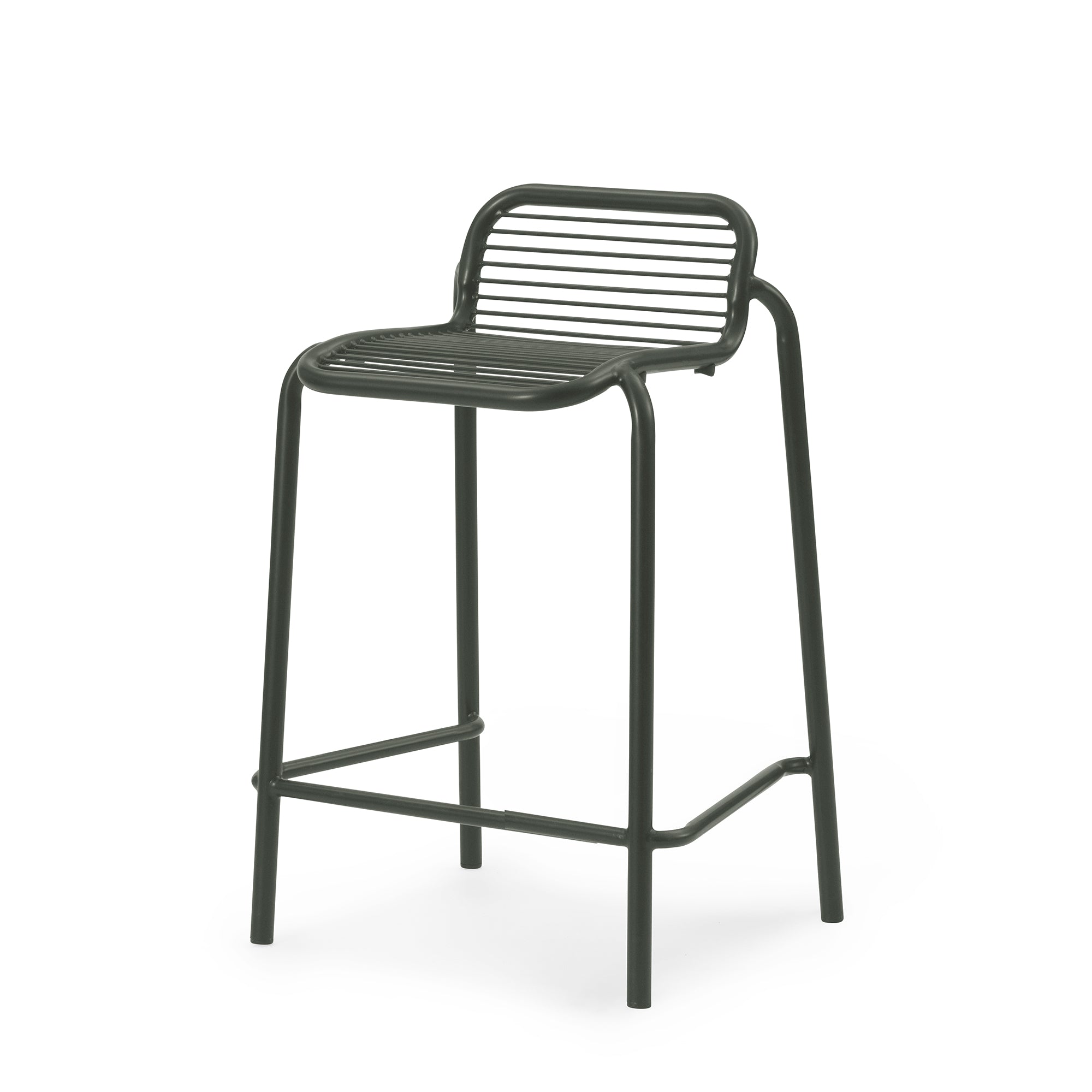 Normann Copenhagen - Vig Outdoor Barstuhl | ohne Polster / H 65 cm / dunkelgrün