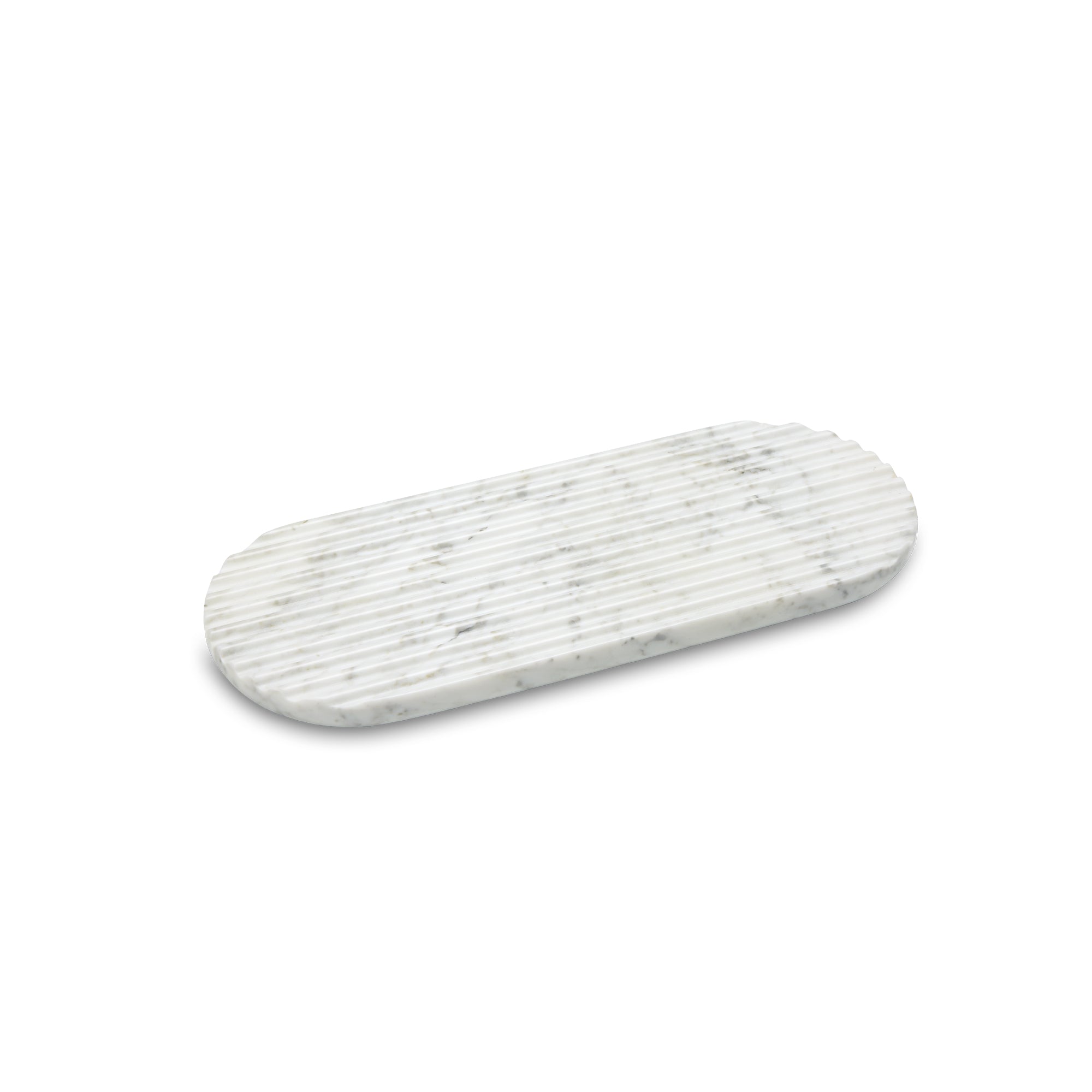 Northern - Podium Servierbrett | L 40 cm / Marmor mixed white