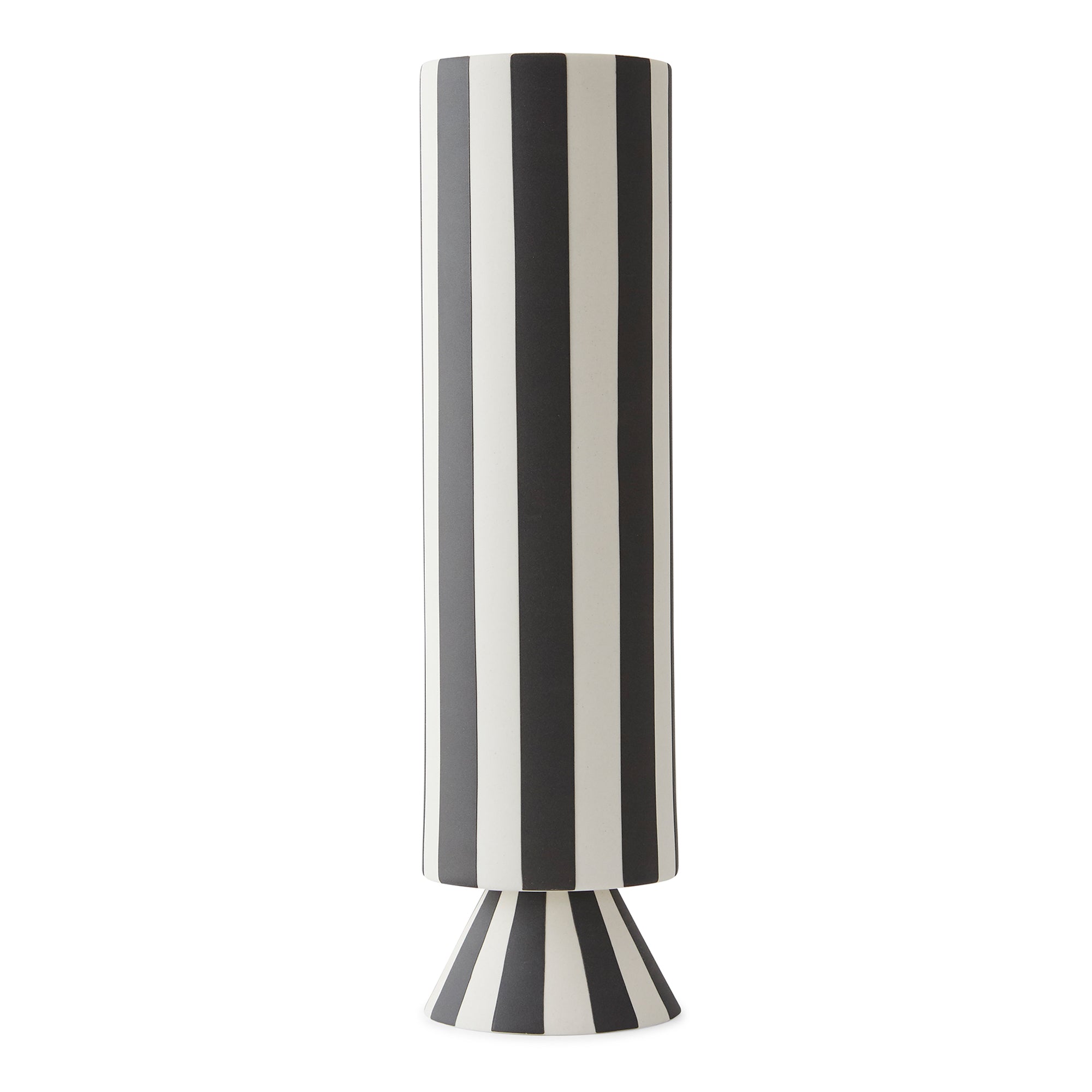 OYOY - Toppu Vase | Ø 8,5 x H 31 cm / schwarz/weiß