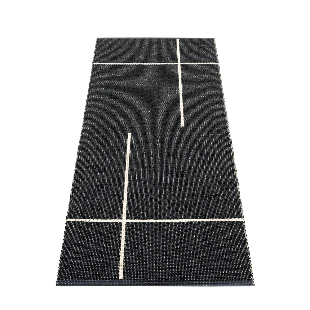 Pappelina - Fred Wendeteppich (70 cm) | 70 x 180 cm / black/vanilla