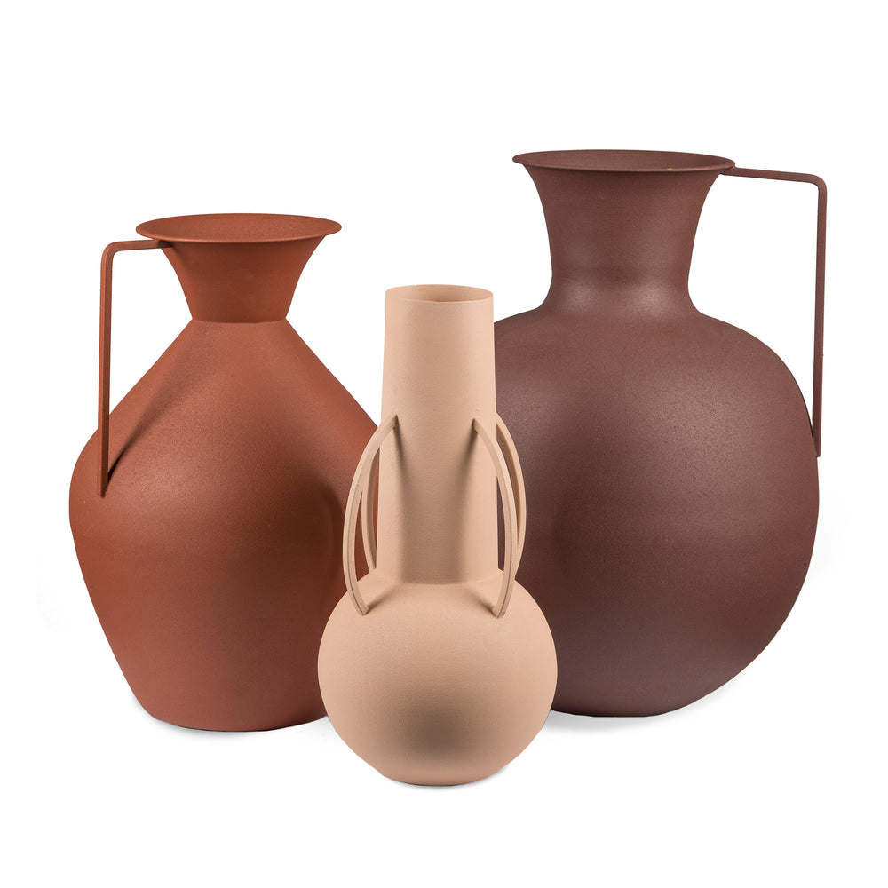 POLSPOTTEN - Roman Vase | 3er-Set / mattbraun