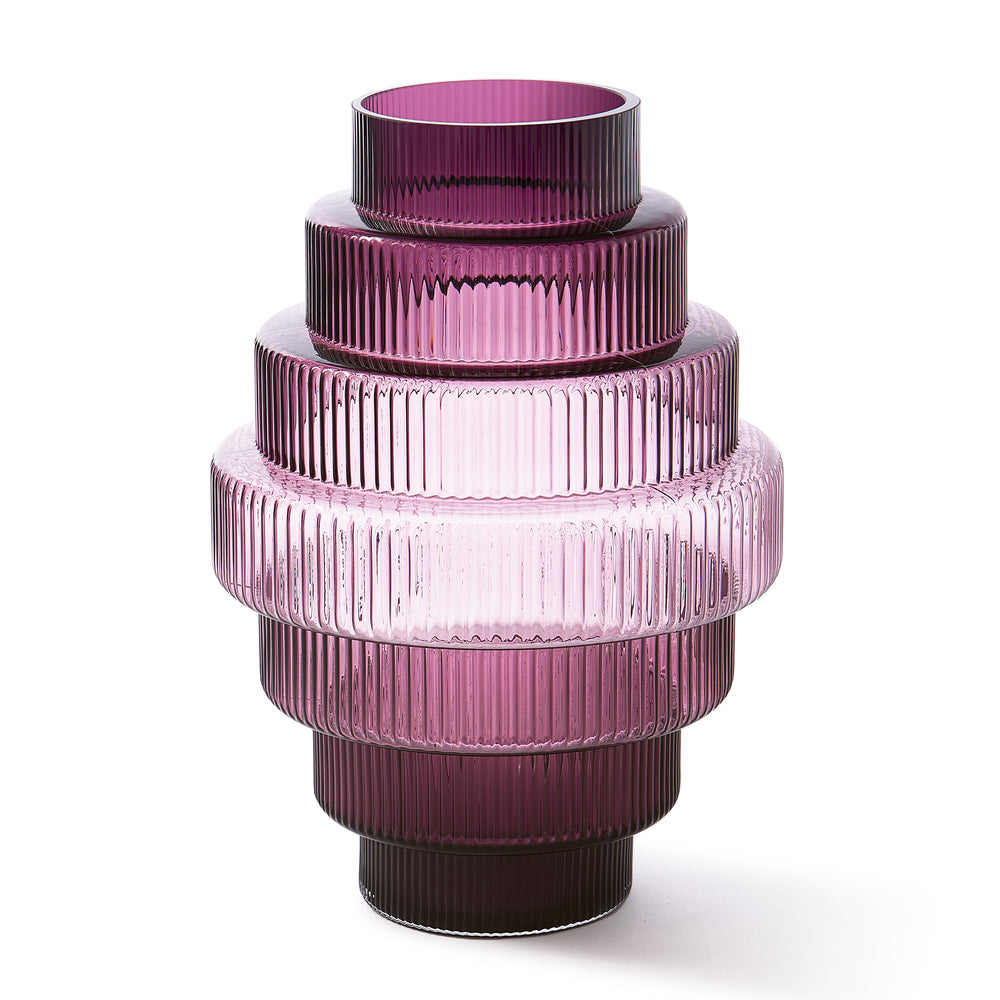 POLSPOTTEN - Steps Vase | L / dunkles lila