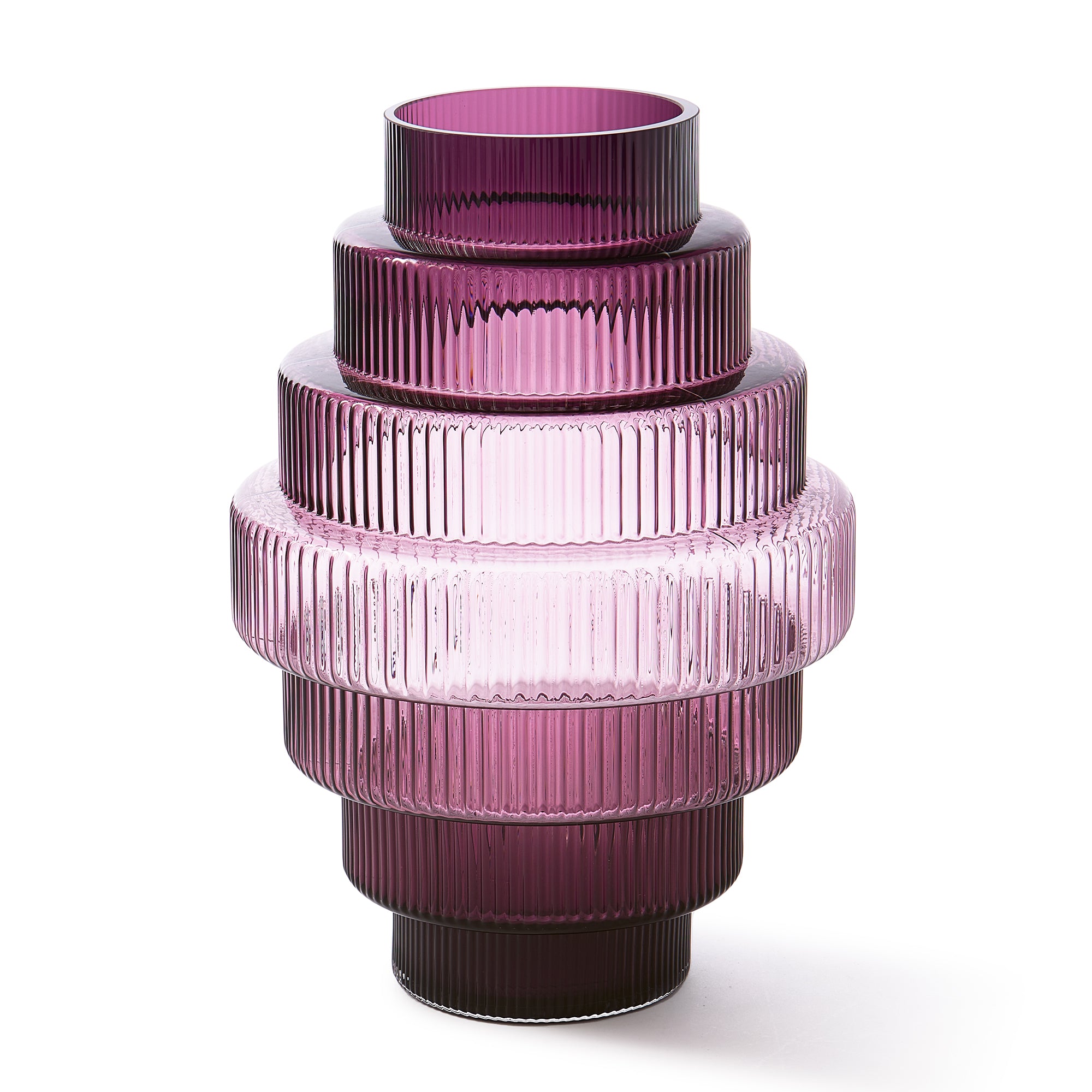 POLSPOTTEN - Steps Vase | L / dunkles lila