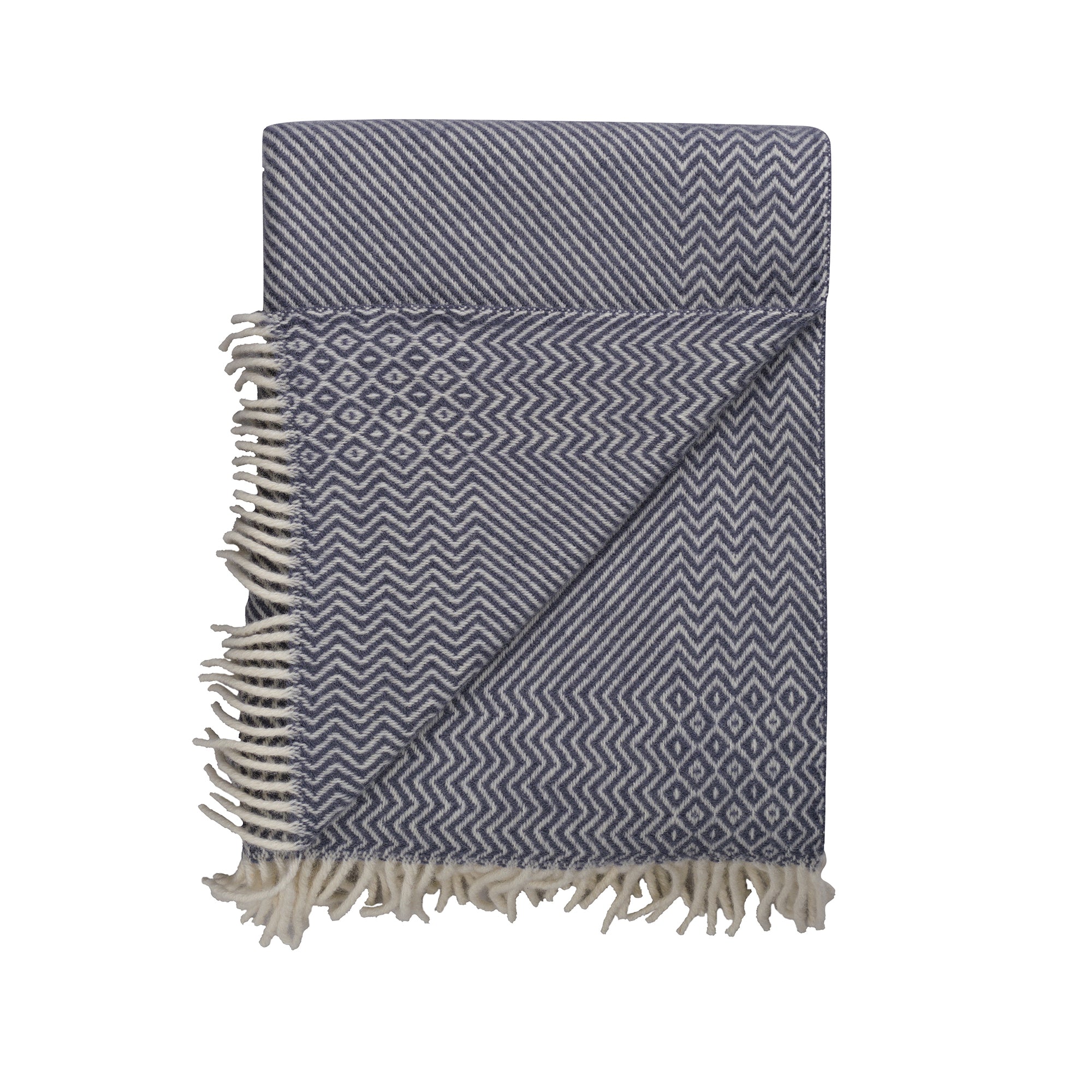 Røros Tweed - Kattefot Wolldecke | blau