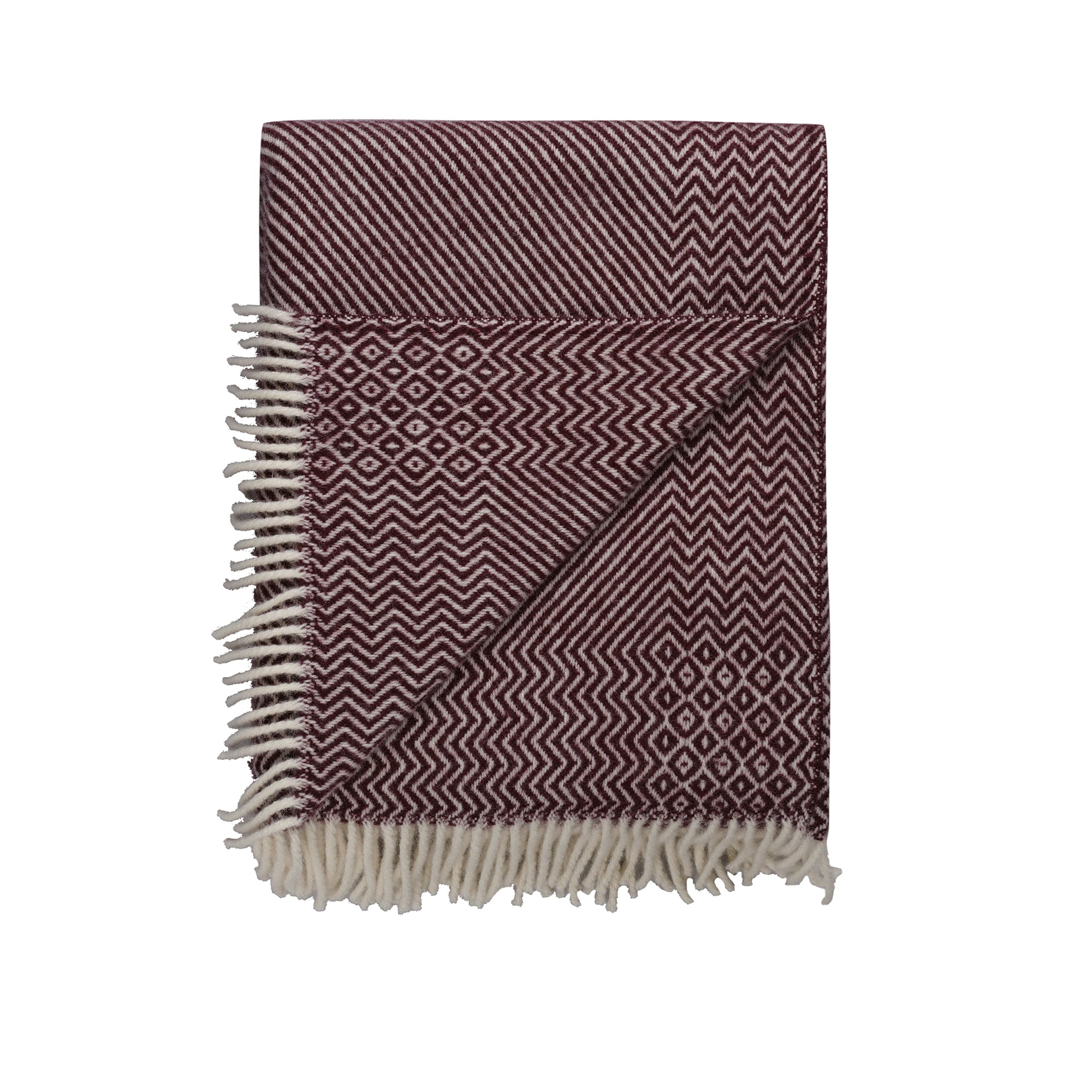 Røros Tweed - Kattefot Wolldecke | burgund