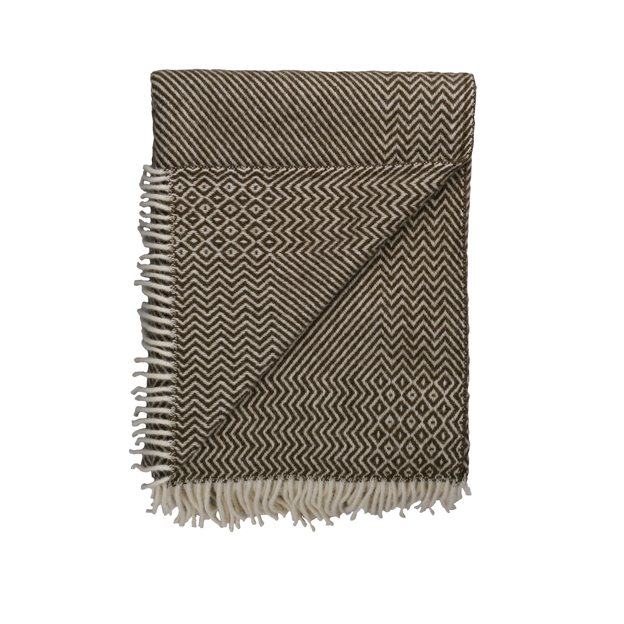 Røros Tweed - Kattefot Wolldecke | grün