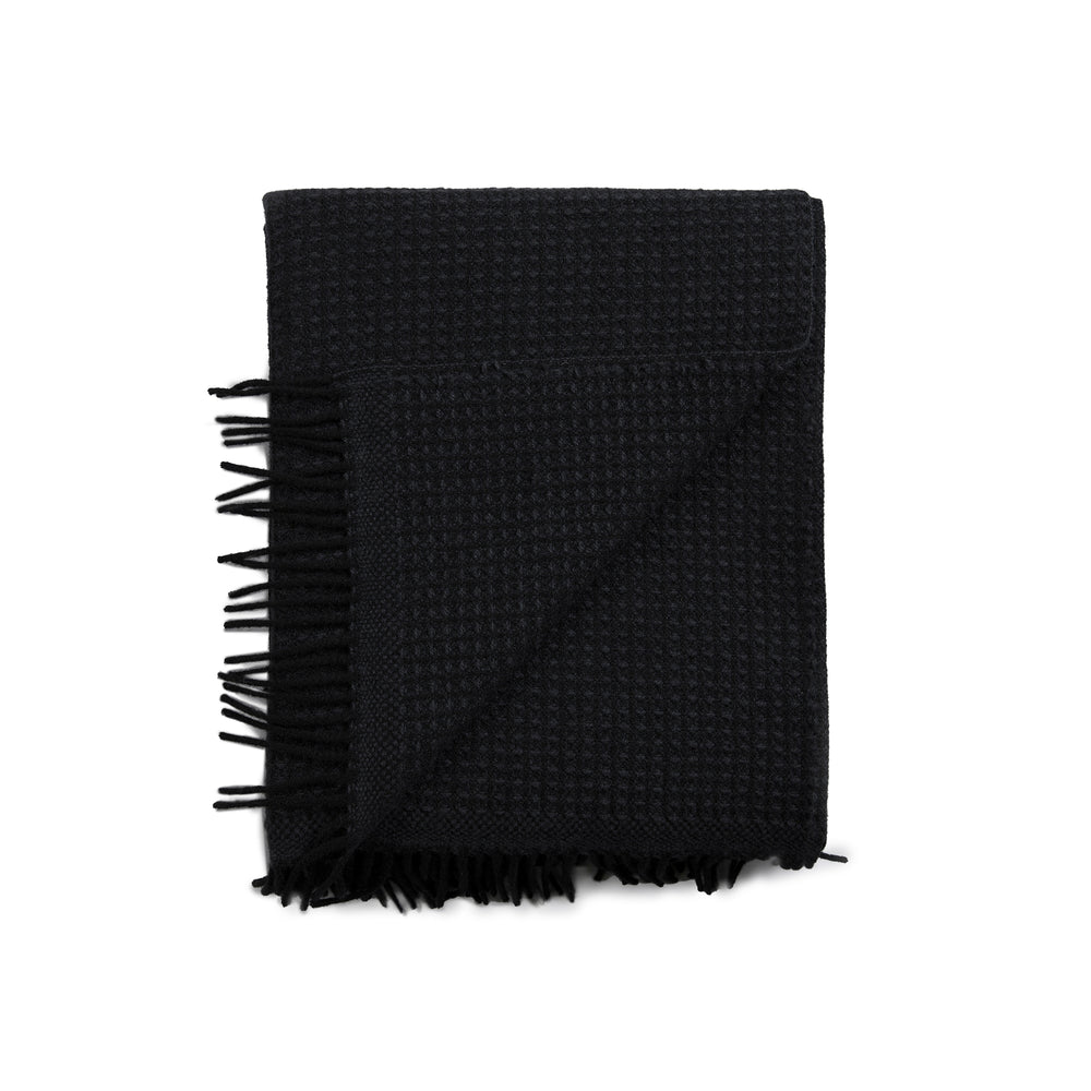 Røros Tweed - Vega Wolldecke | schwarz