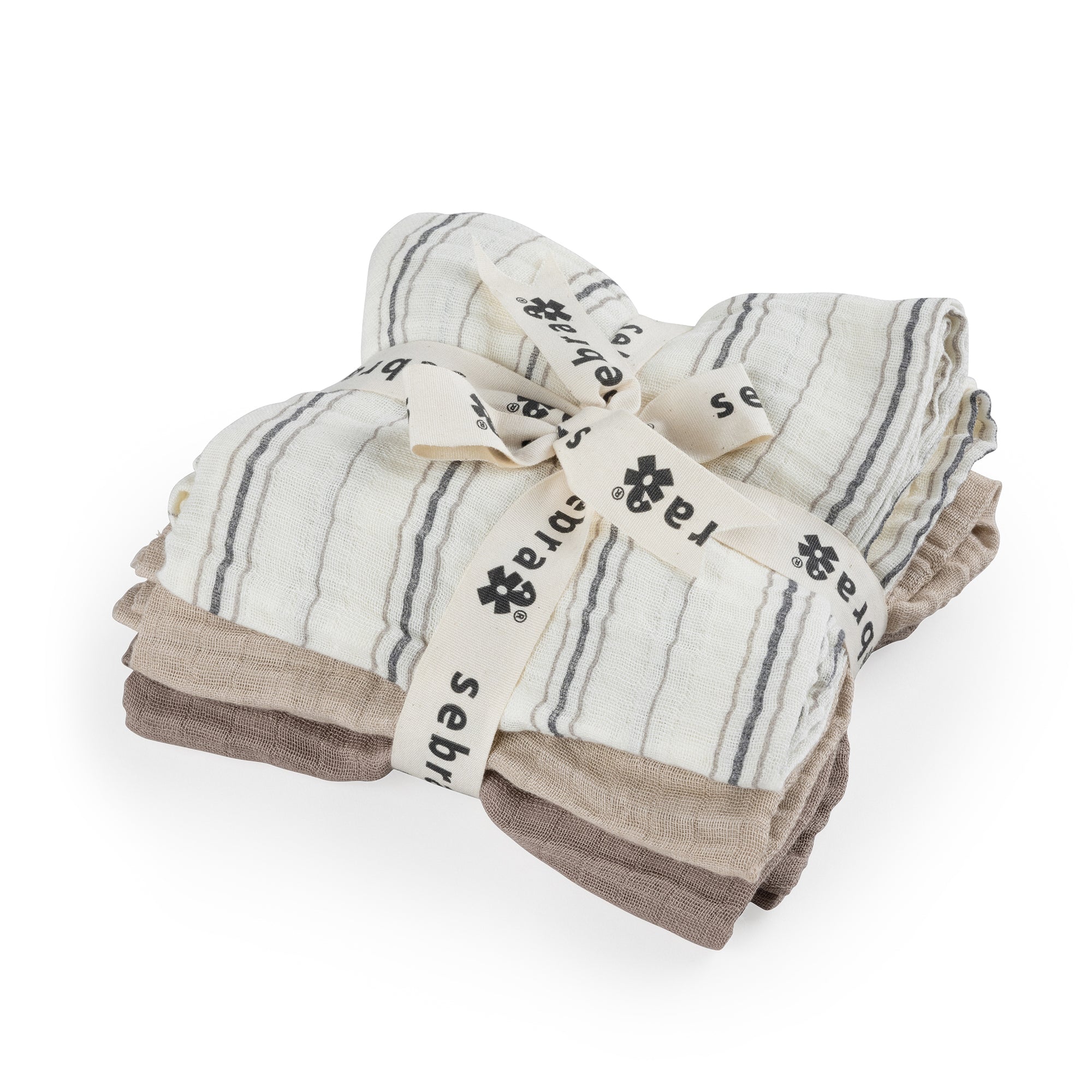 Sebra - Spucktücher | cream stripe/beige