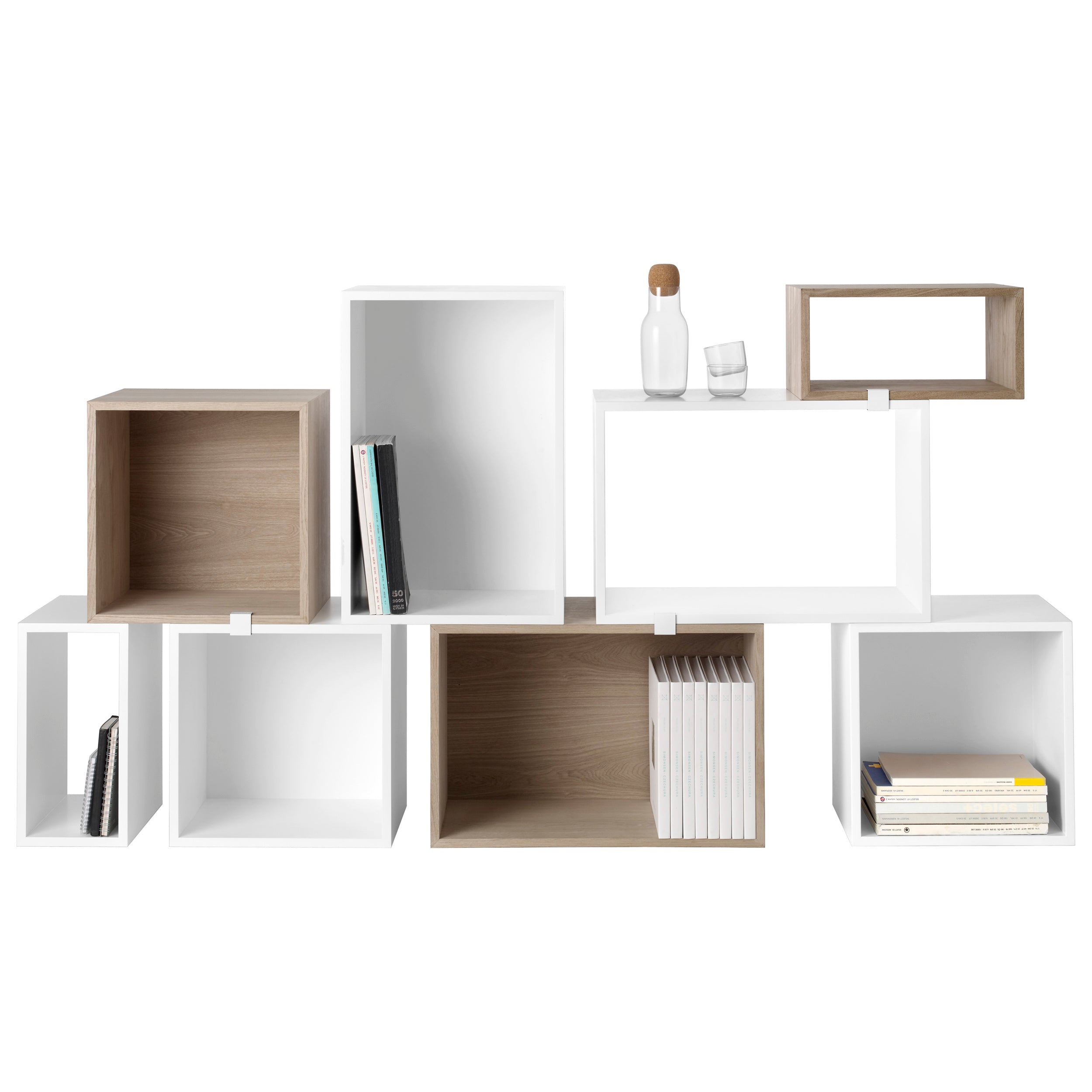 Muuto - Stacked Regalsystem ohne Rückwand | small / weiß