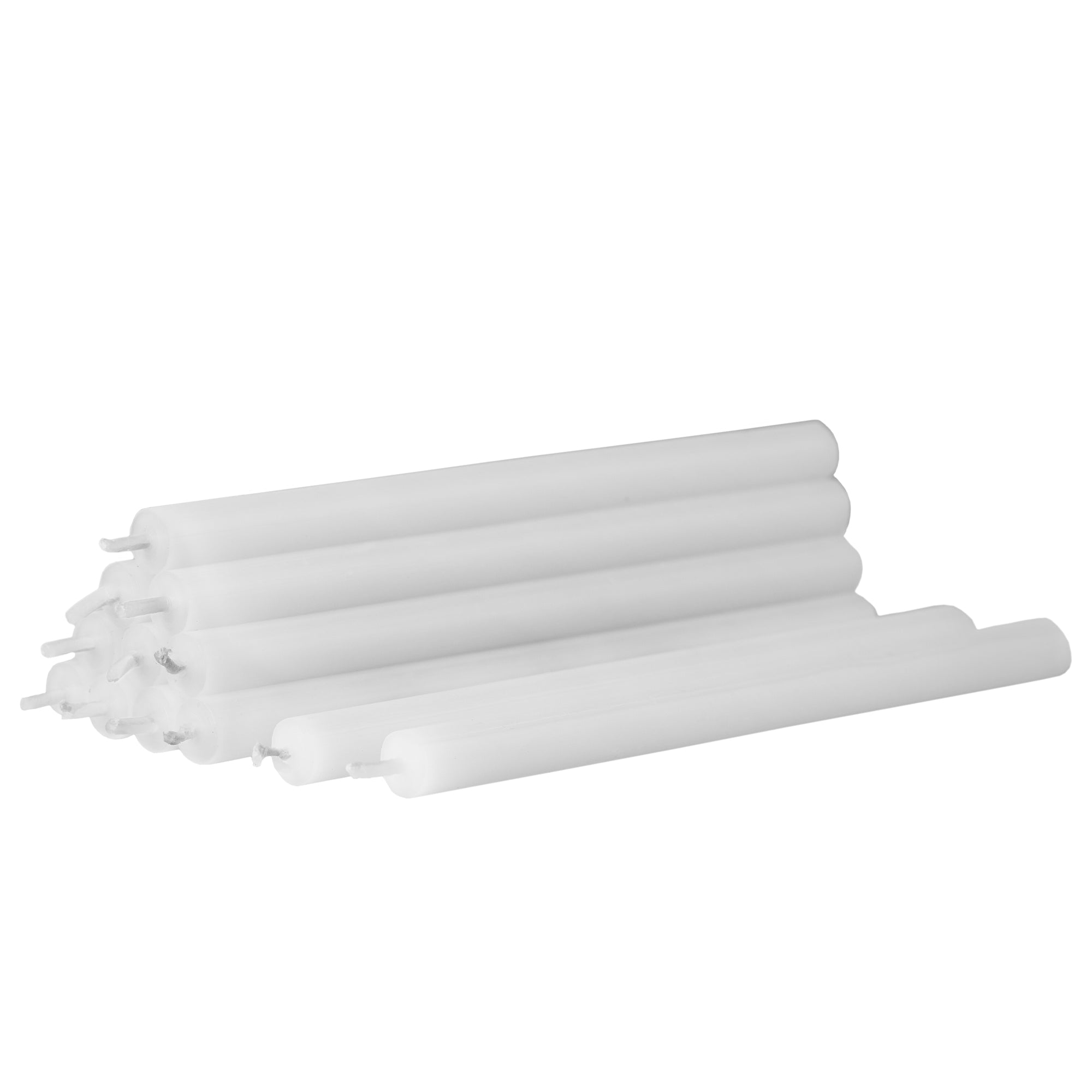 Stoff Nagel - Paraffin-Kerzen | 12er-Set) / weiß