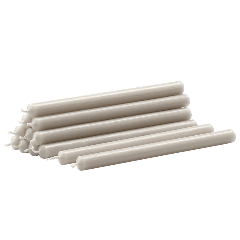 Stoff Nagel - Paraffin-Kerzen | 12er-Set / linen grau