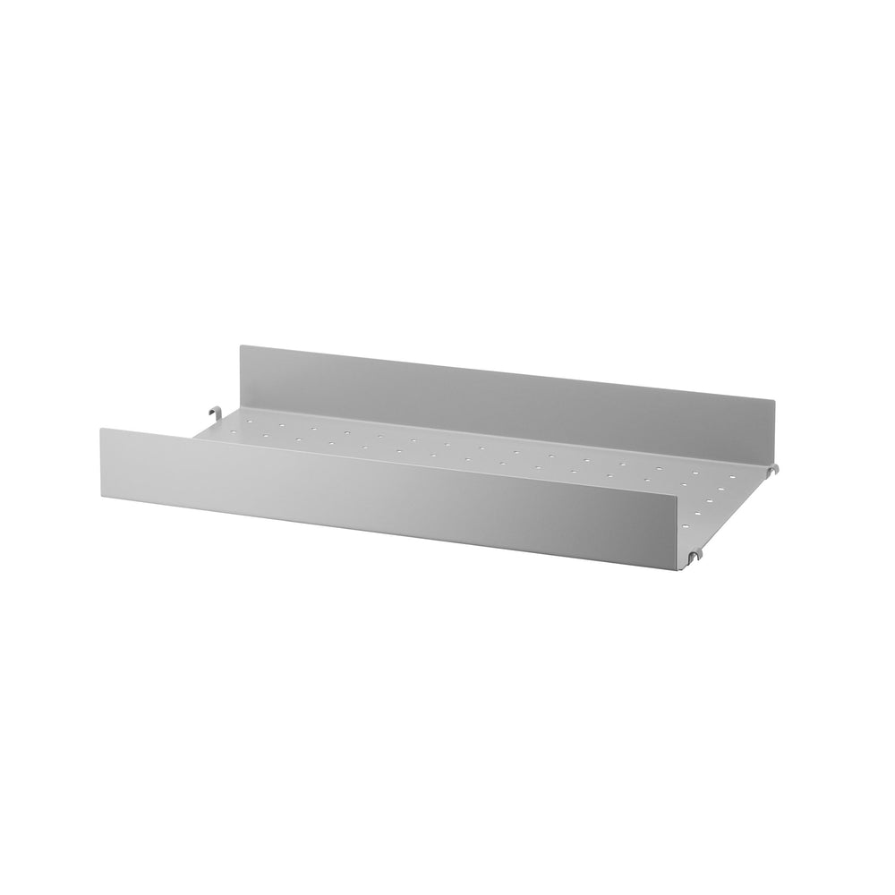 String - Metallboden mit hoher Kante | 58 x 30 cm / grau
