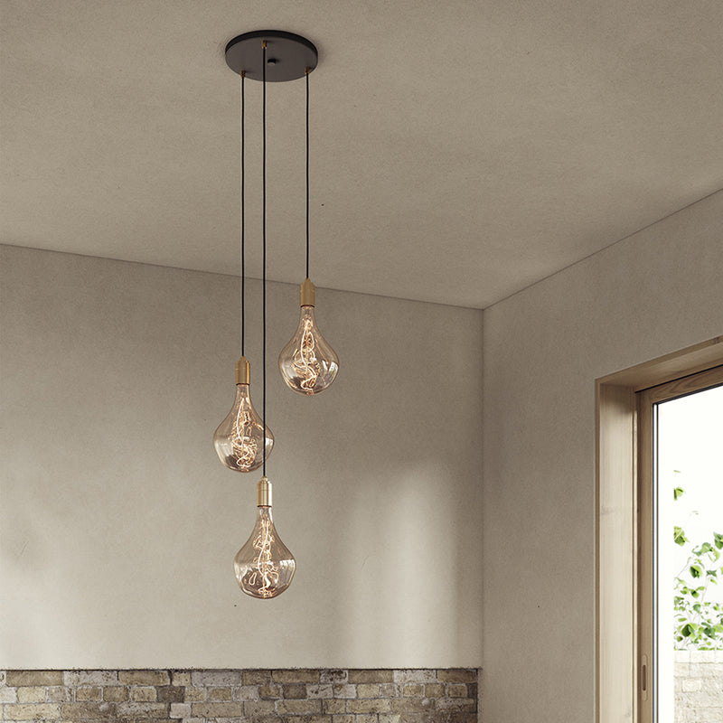 Tala - Triple Pendelleuchte Set | Brass / schwarz / Messing