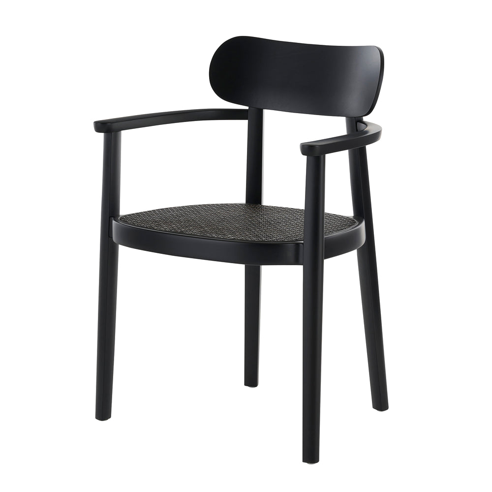 Thonet - 118 FV Armlehnstuhl | Buche schwarz gebeizt / Geflecht dark melange