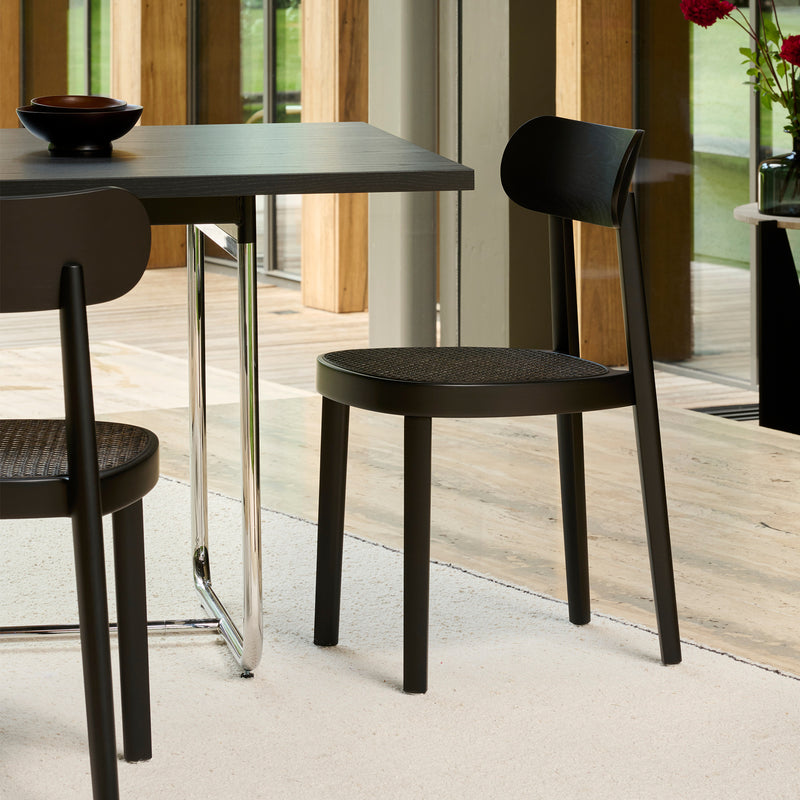 Thonet - 118 Stuhl | Buche schwarz gebeizt / Single / Rohrgeflecht Dark Melange
