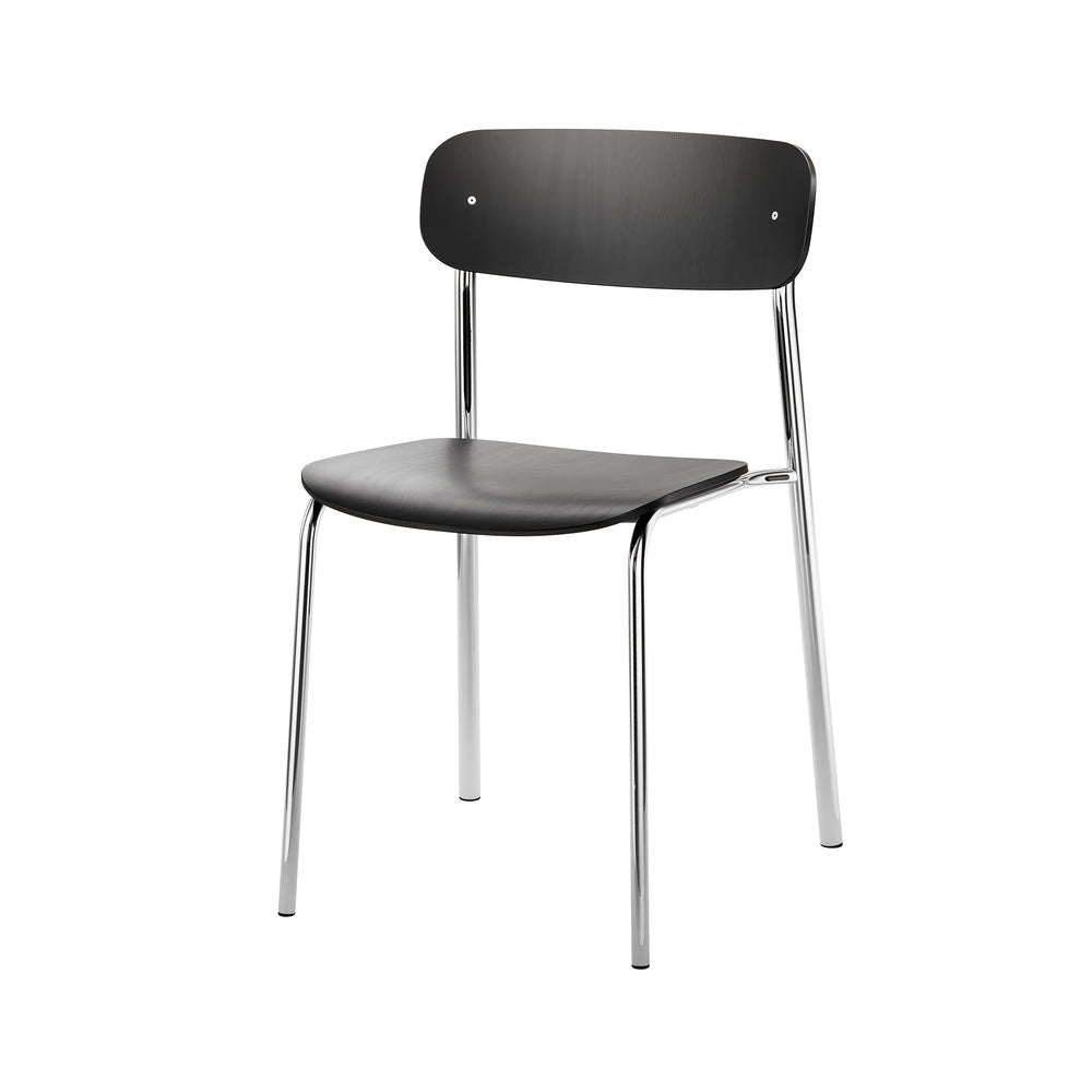 Thonet - S 243 Stuhl | Buche schwarz gebeizt / verchromt