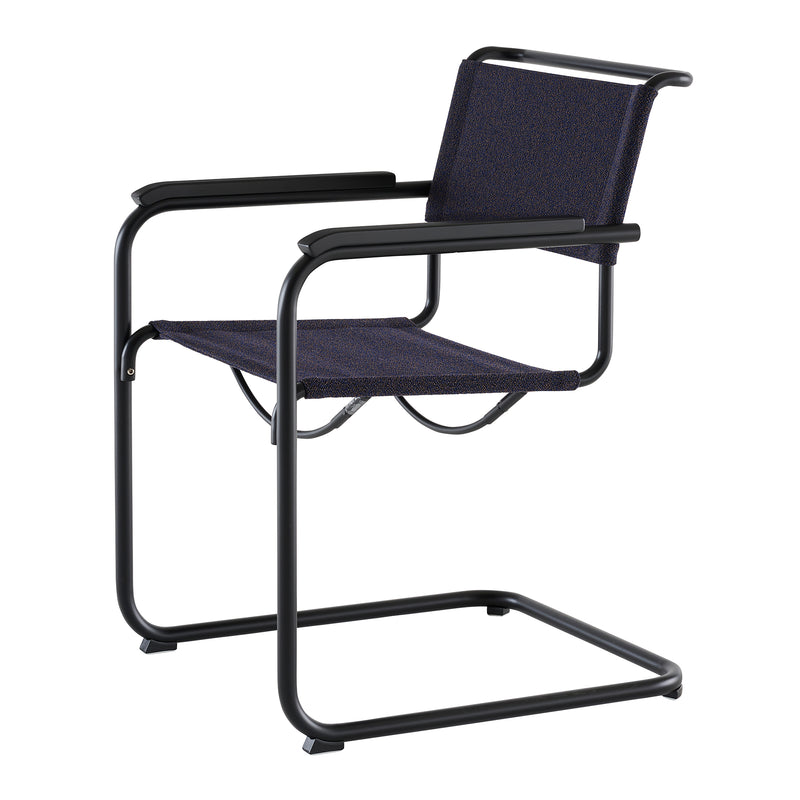 Thonet - S 34 V Armlehnstuhl | Stoff Rohi Cento malachit / Schwarz