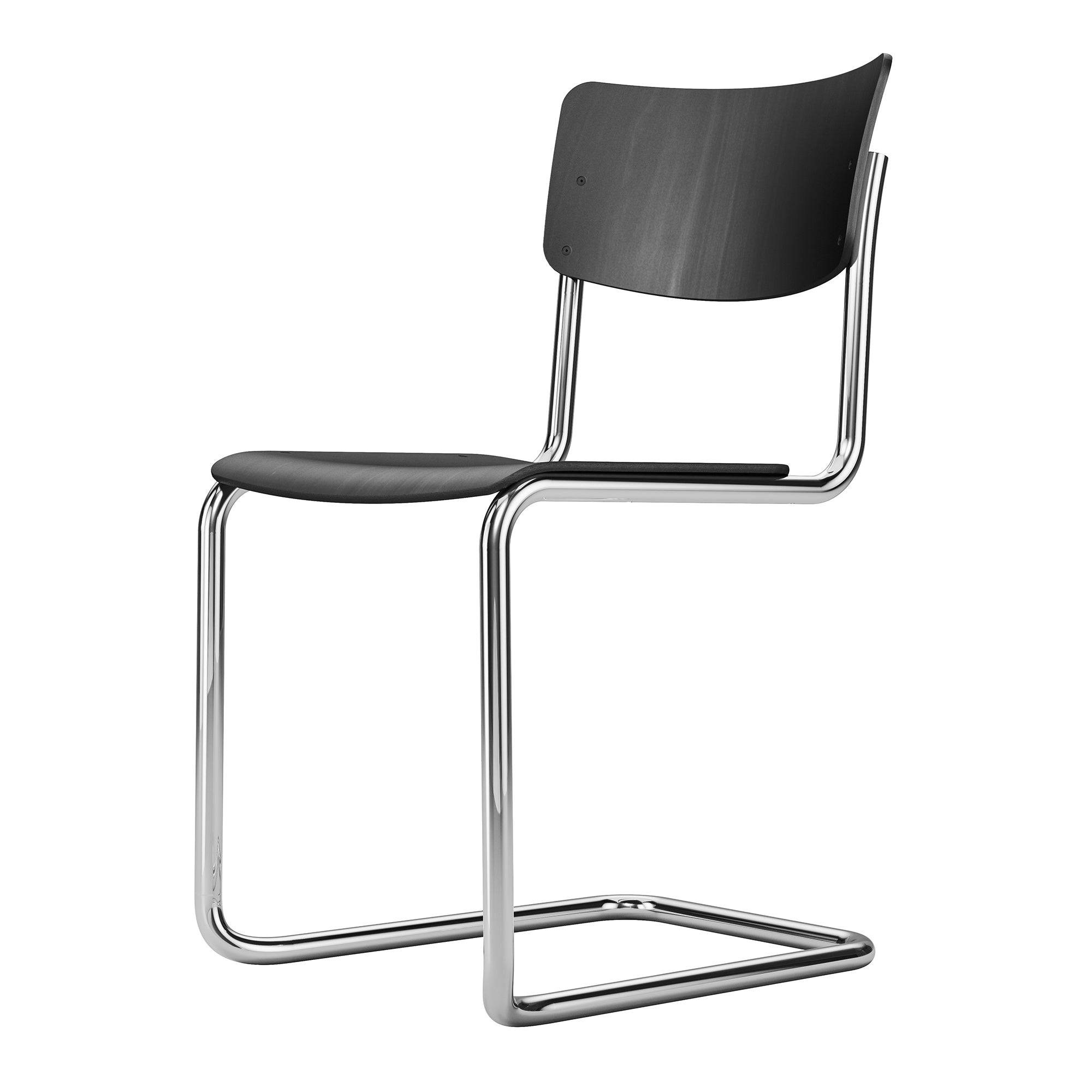Thonet - S 43 Freischwinger Chrom | schwarz gebeizt