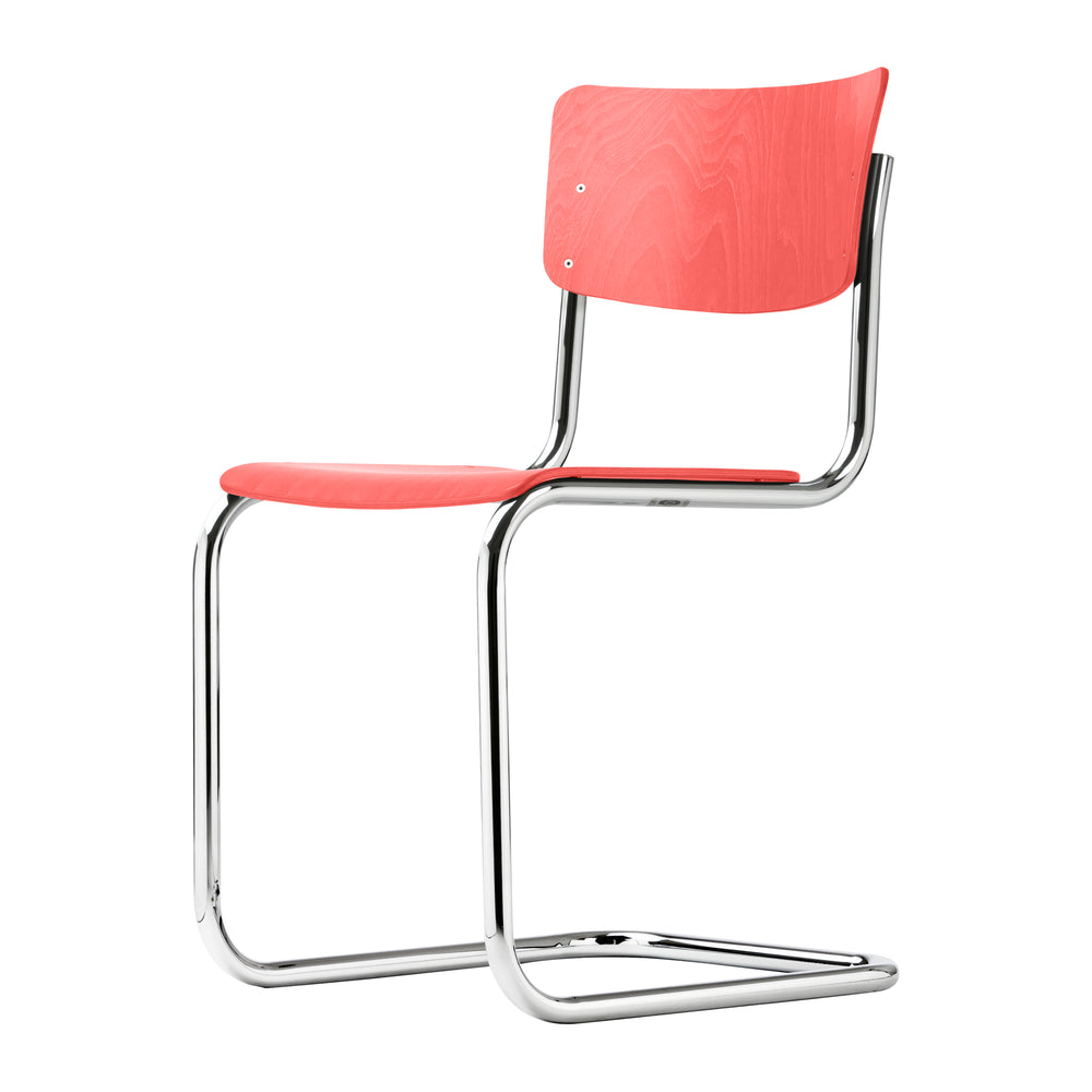Thonet - S 43 Freischwinger Chrom | korallrot