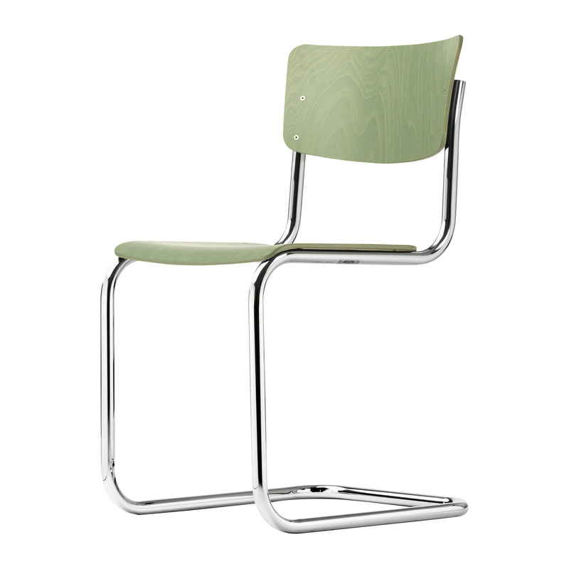 Thonet - S 43 Freischwinger Chrom | schilfgrün