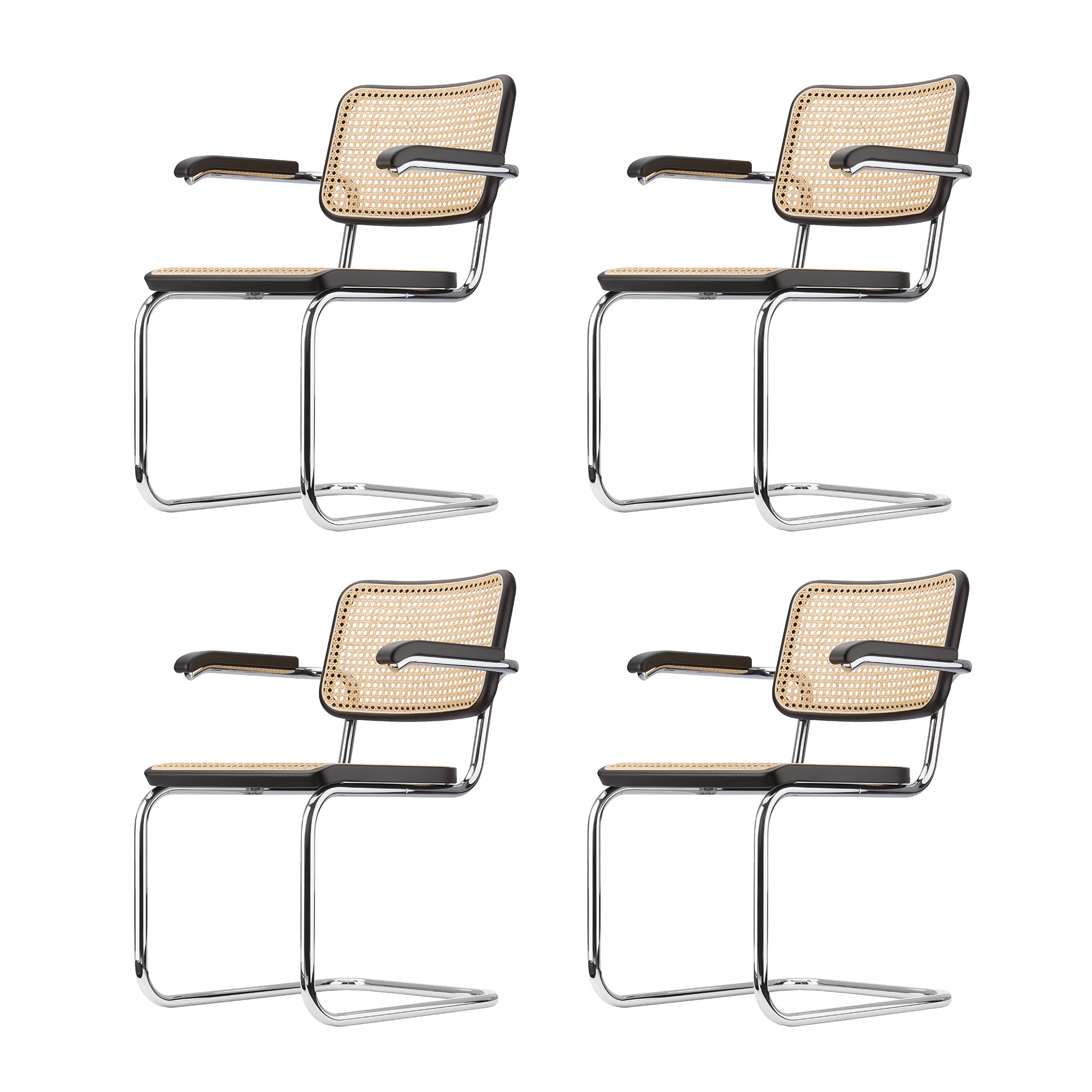 Thonet - S 64 V Freischwinger Set | Buche schwarz gebeizt (TP 29)