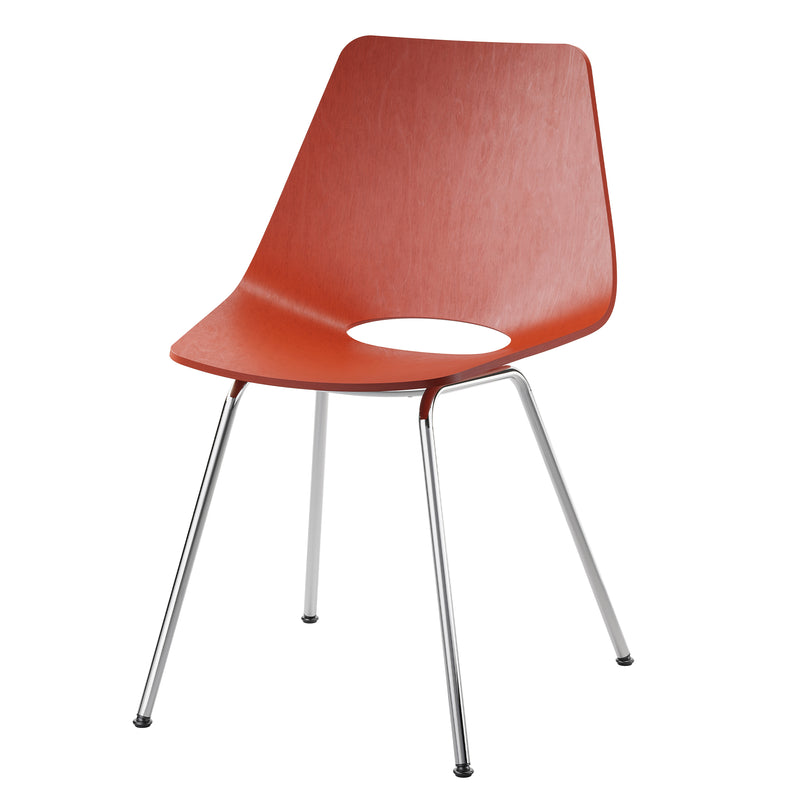 Thonet - S 661 Stuhl | Buche rostrot gebeizt / chrom
