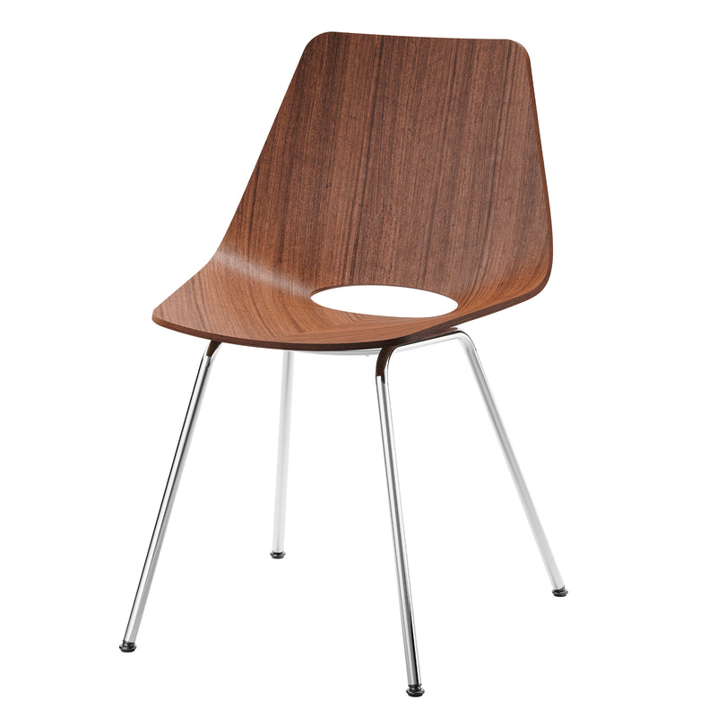 Thonet - S 661 Stuhl | Nussbaum klar Lackiert / chrom