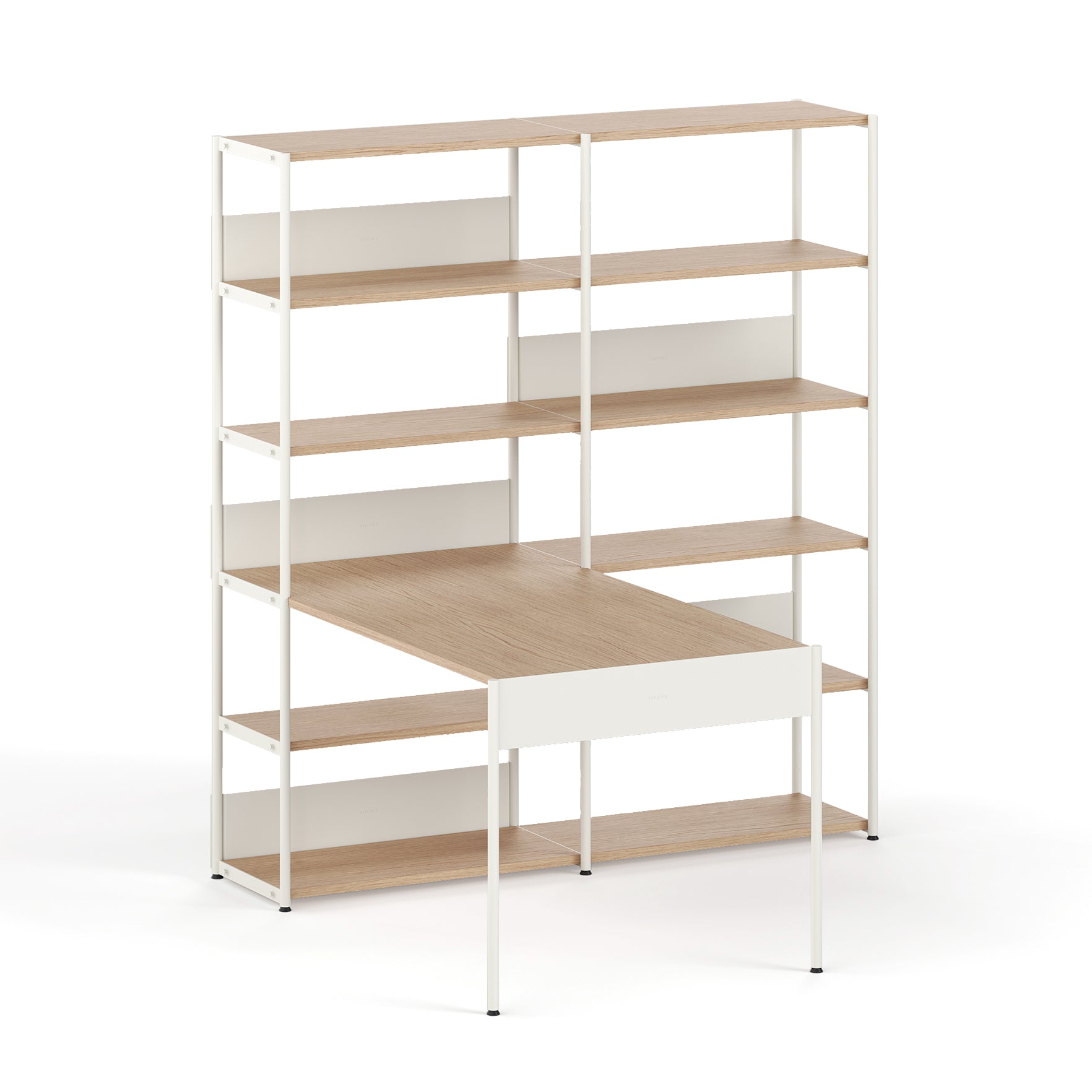 TipToe - Unit Schreibtischsystem | inkl. Tür und Schublade / H 180 x 164 cm / creme weiß