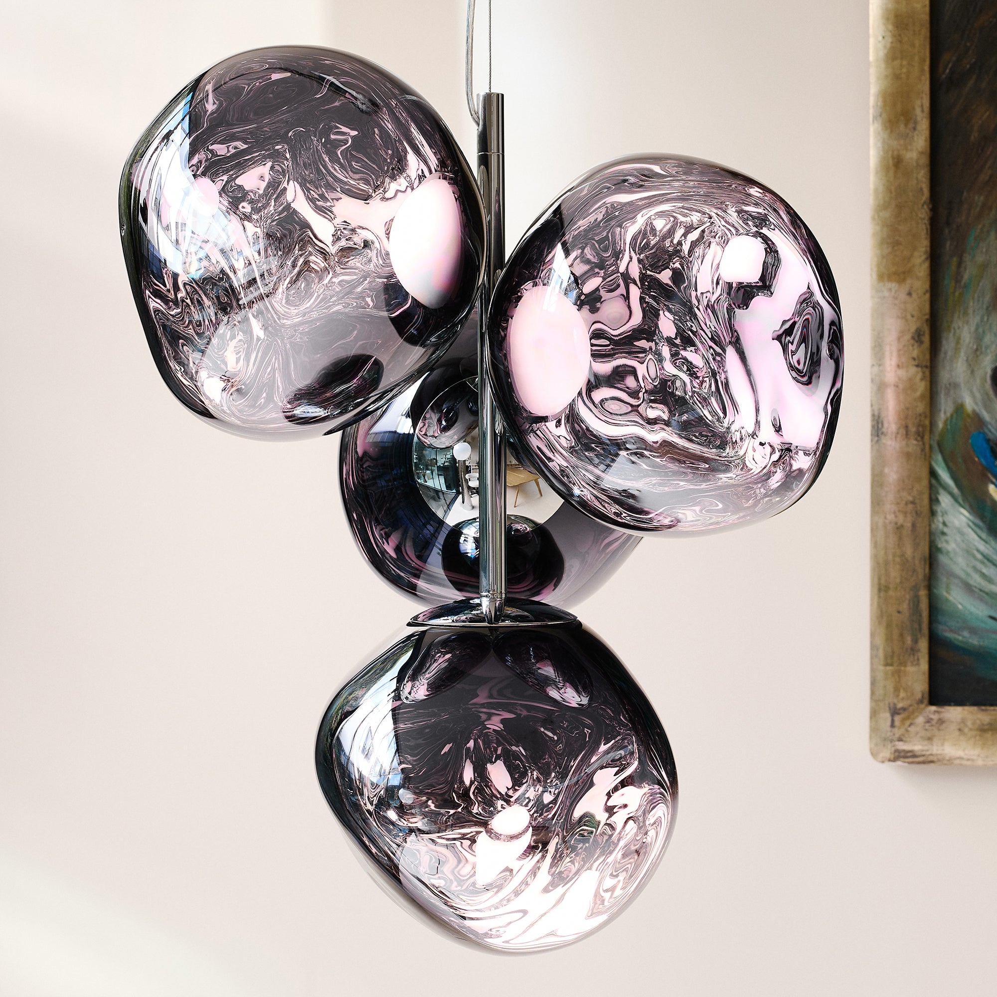 Tom Dixon - Melt Mini LED Kronleuchter | smoke/silber