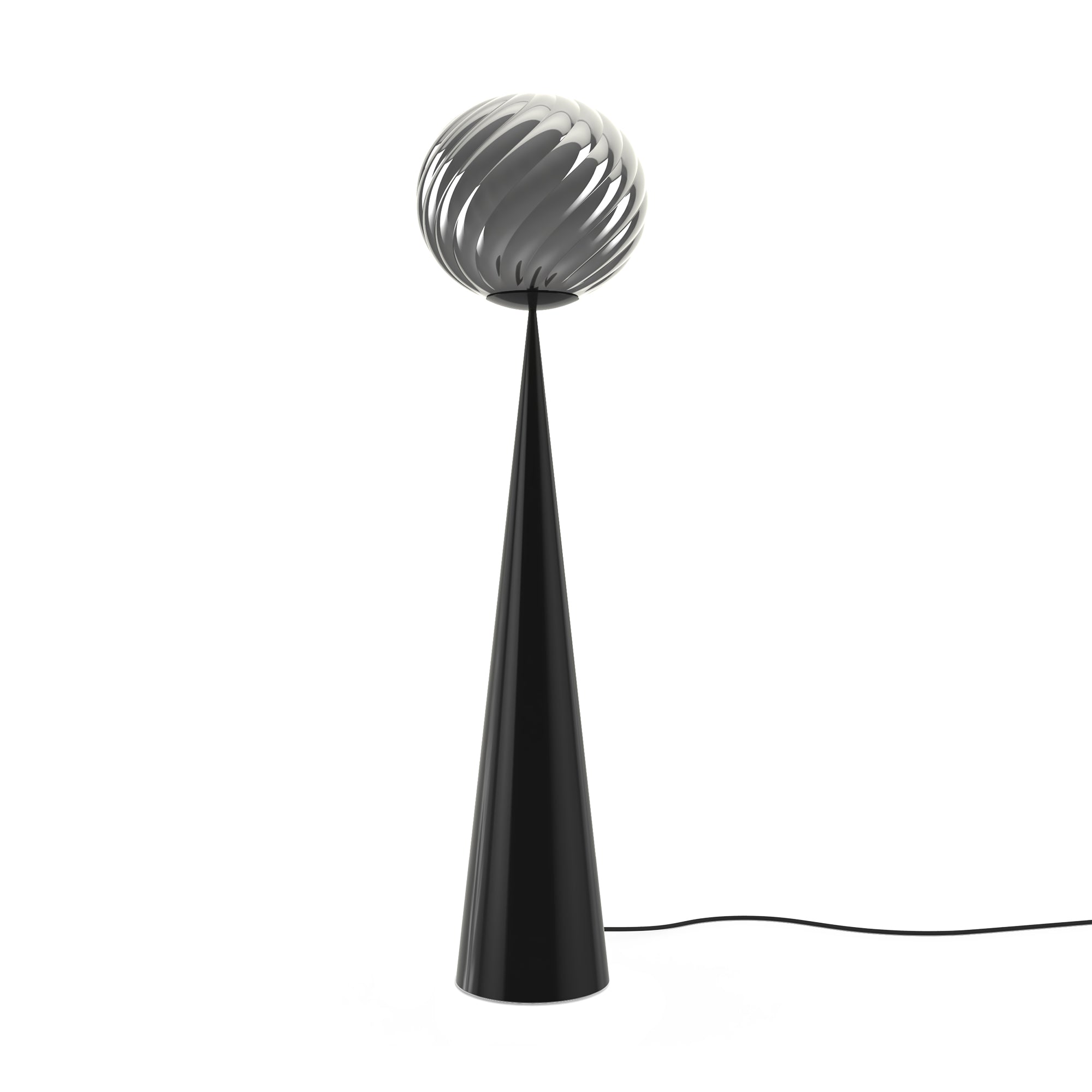 Tom Dixon - Whirl Cone Fat LED Stehleuchte | silber/schwarz
