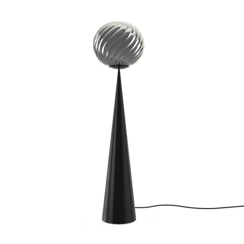 Tom Dixon - Whirl Cone Fat LED Stehleuchte | silber/schwarz