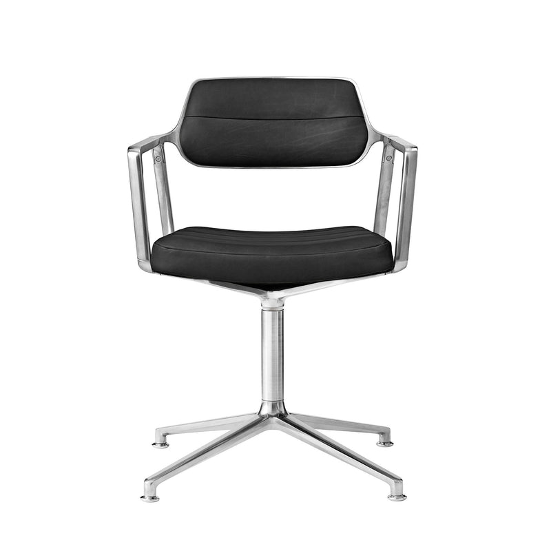 Vipp - 453 Swivel Drehstuhl | Gleiter / Leder schwarz