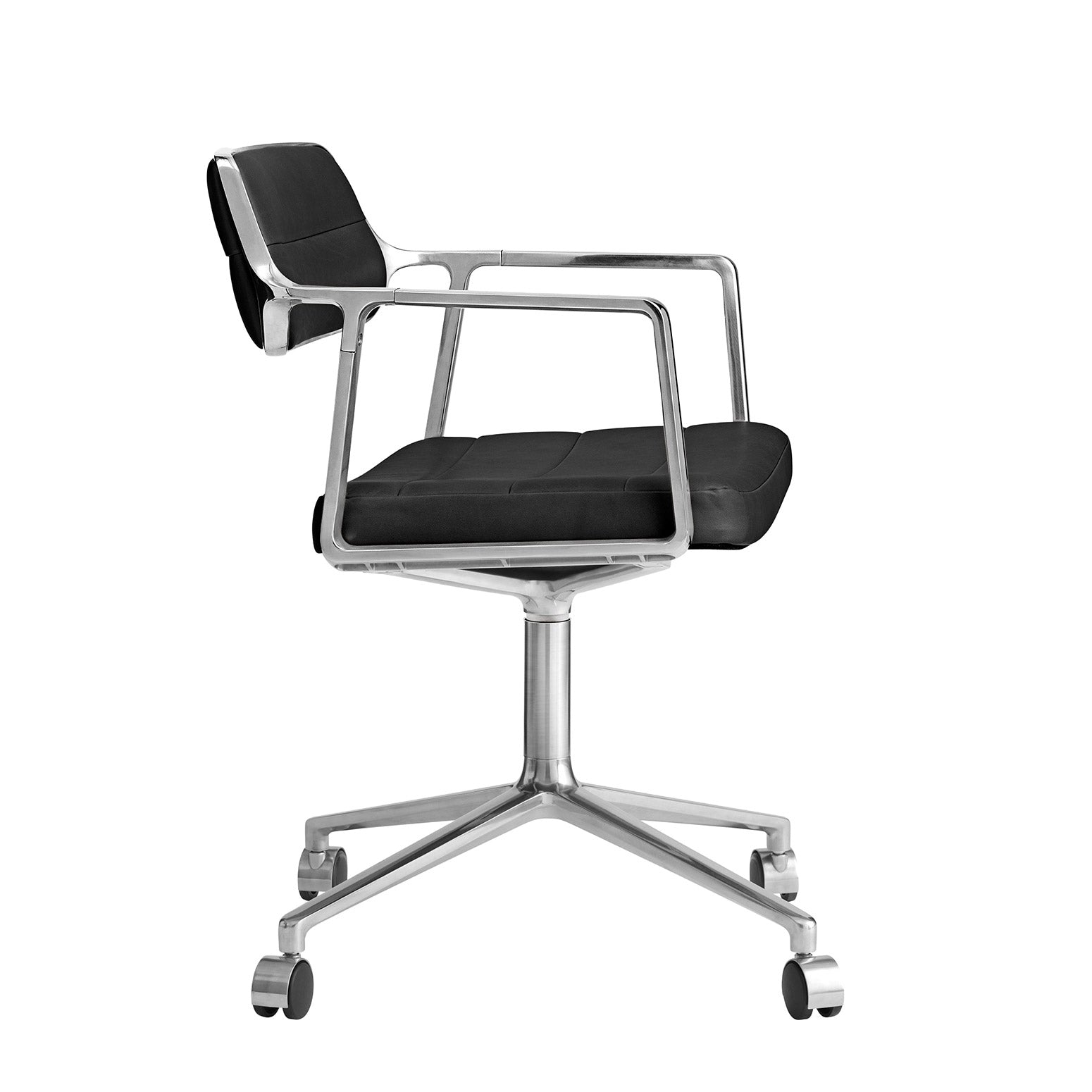 Vipp - 453 Swivel Drehstuhl | Rollen / Leder schwarz