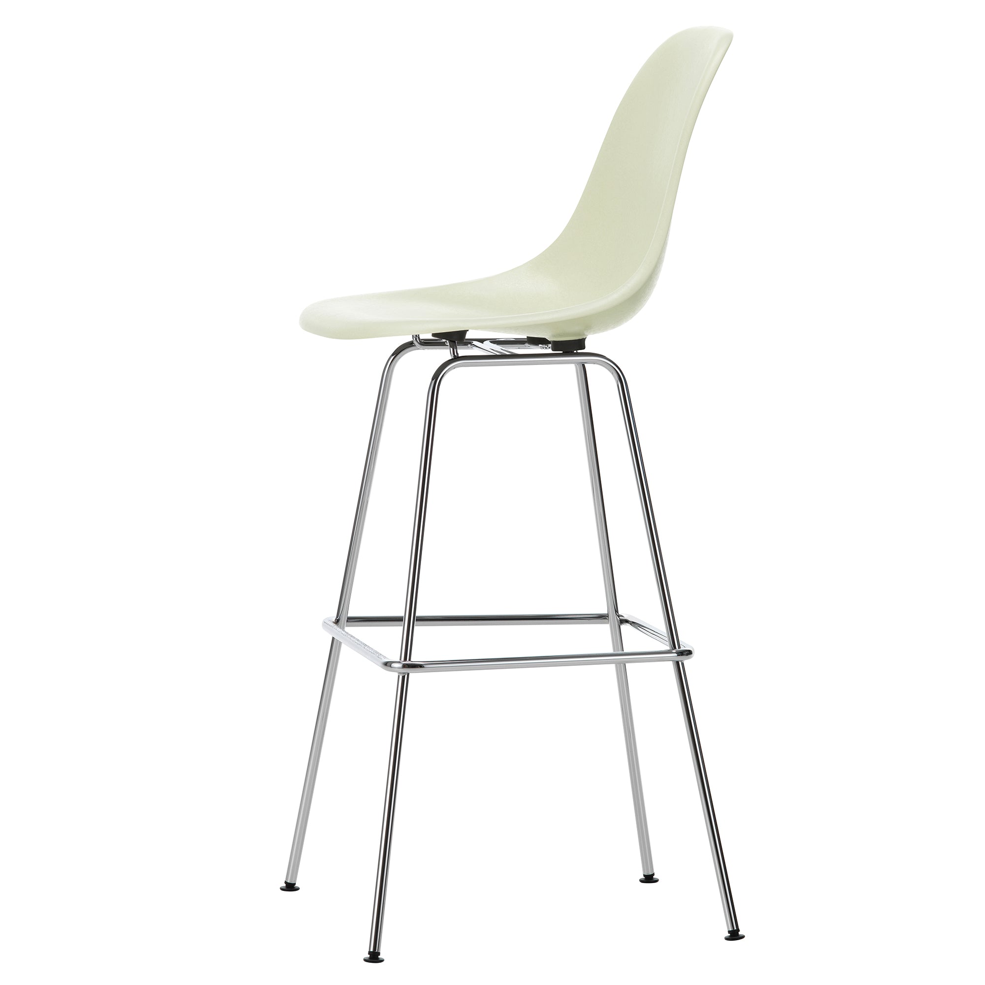 Vitra - Eames Fiberglass Barstuhl | hoch / verchromt/parchment
