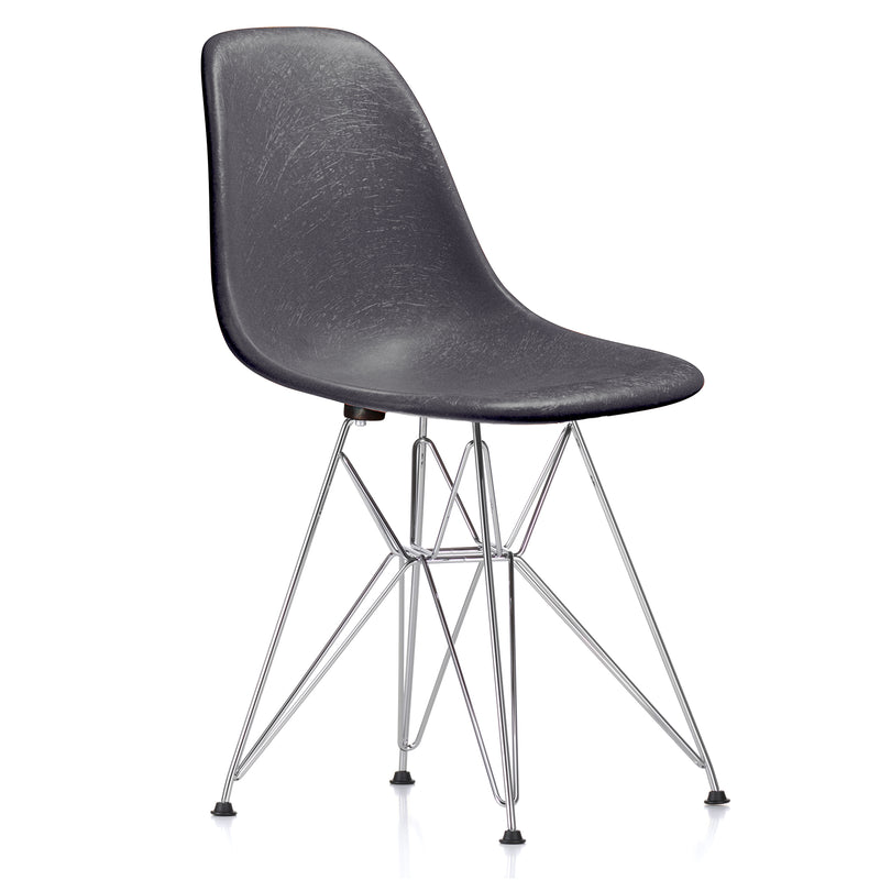 Vitra - Eames Fiberglass Side Chair DSR | Filzgleiter basic dark / Elephant Hide Grey / glanzchrom
